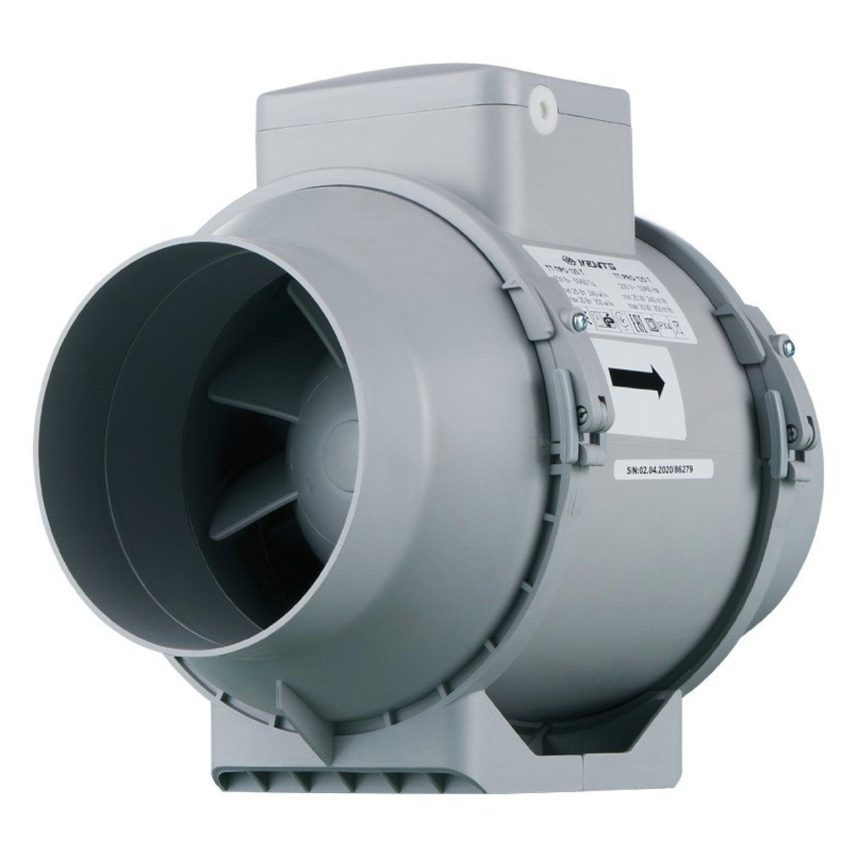 Vents Wandventilator Rohrventilator TT Pro 125 U, Temperatursensor