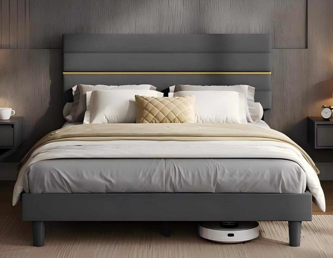 VASAGLE Polsterbett (160 x 200 cm, geräuscharm, mit Lattenrost und verstell günstig online kaufen