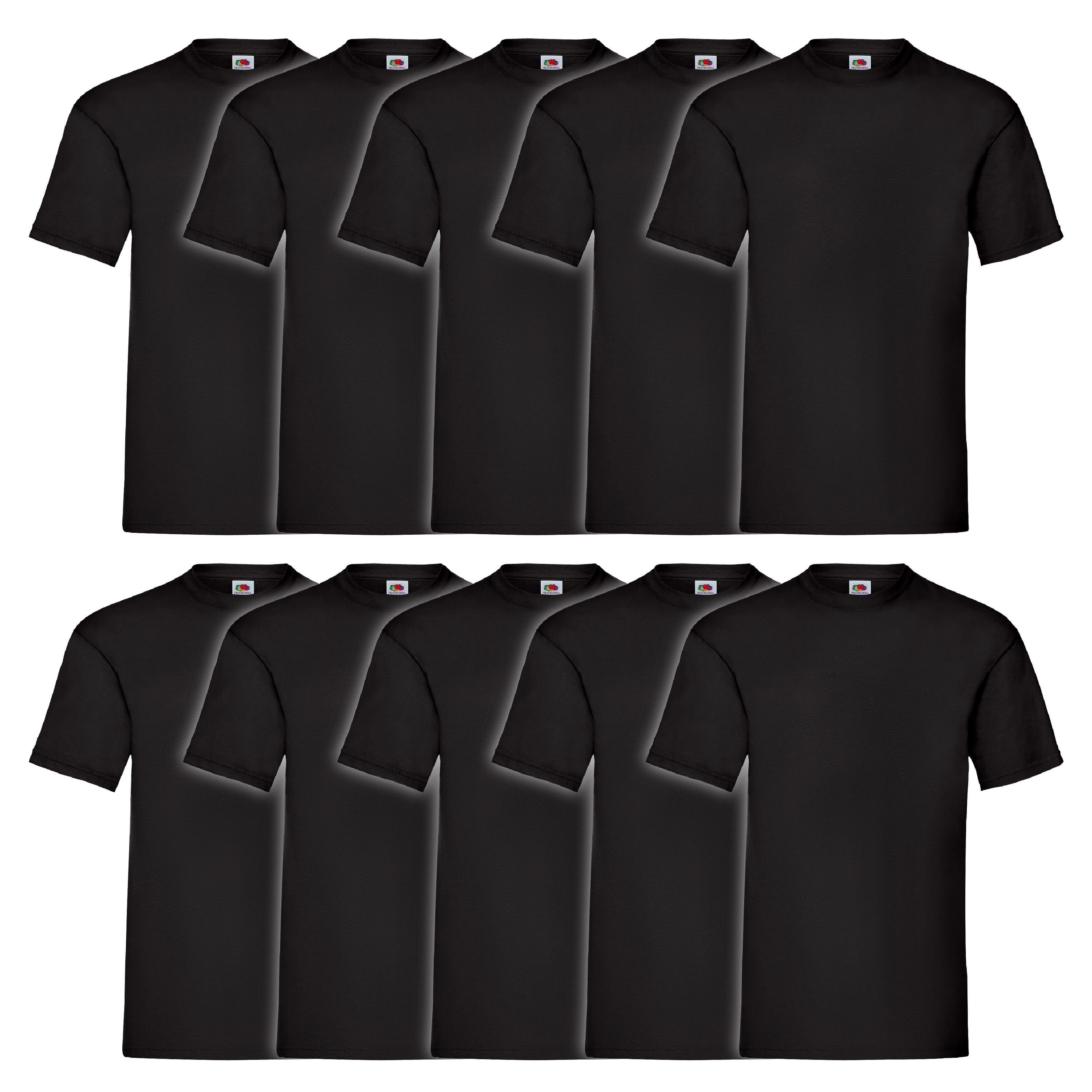 Fruit of the Loom Rundhalsshirt 10er Pack Valueweight T-Shirt 10x deep black