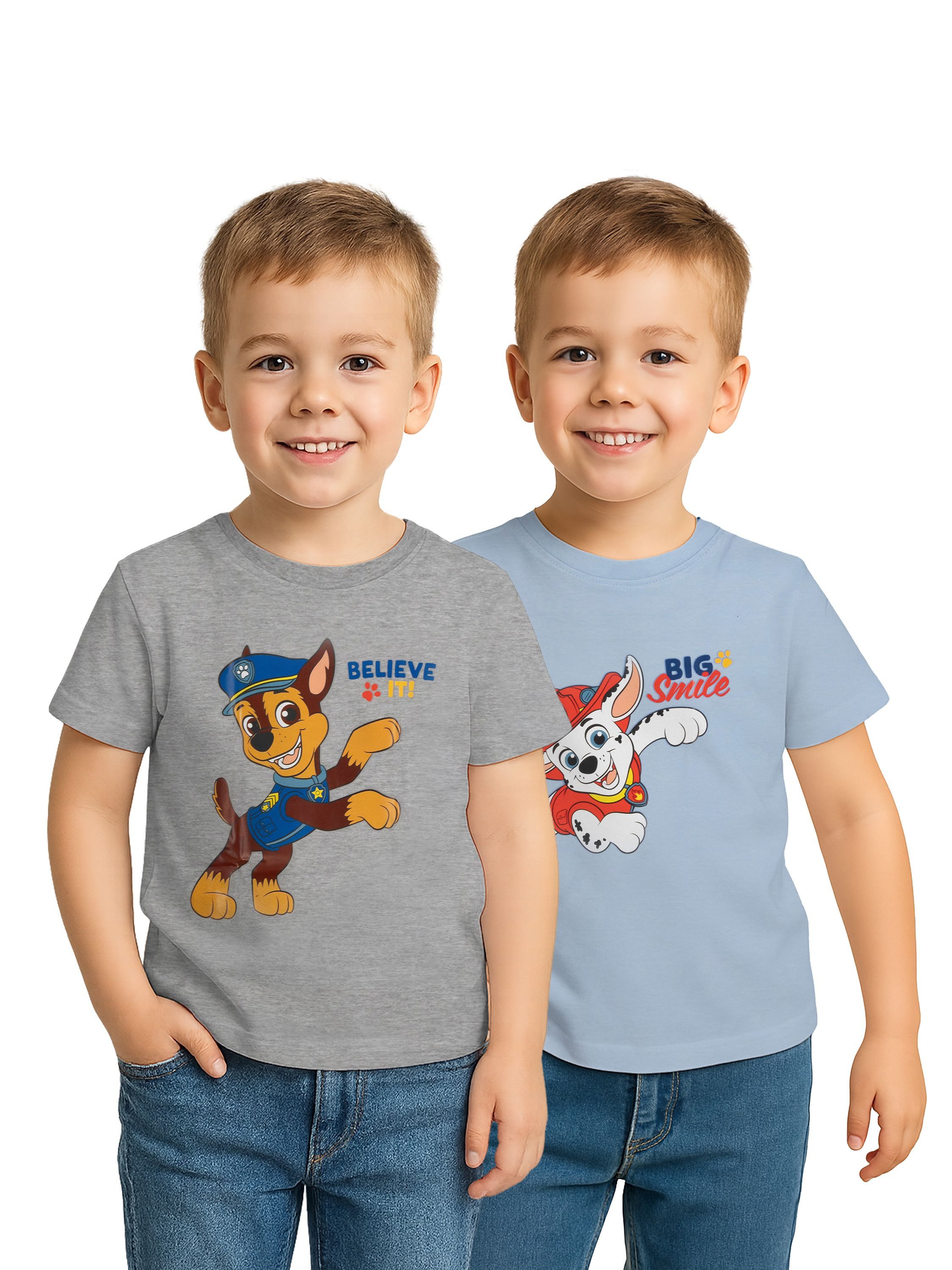 United Labels® T-Shirt Paw Patrol T-Shirt Oberteil Shirt kurzärmlig (2er Pack)