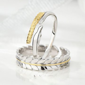 AquaBreeze Trauring Parr Ringe Gold überzogene Eheringe (Edelstahl Ehering, 2-tlg), Mode Schmuck Partnerringe