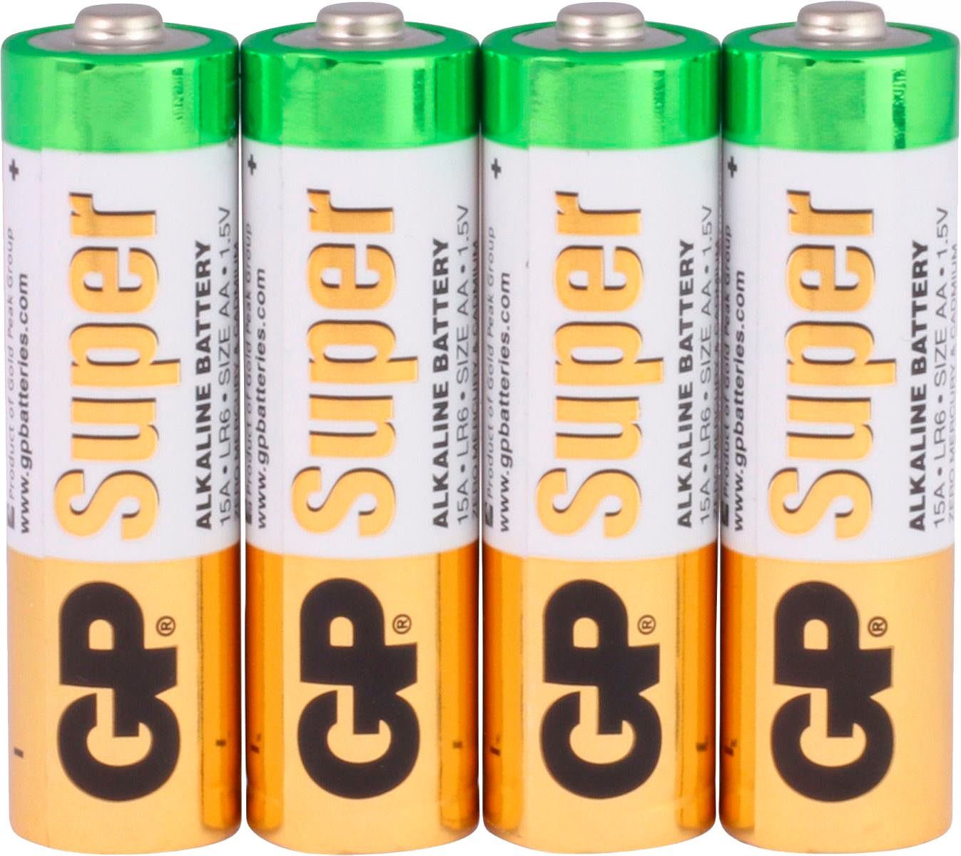 GP Batteries 4er Pack Super Alkaline AA Batterie, LR06 (1,5 V, 4 St)