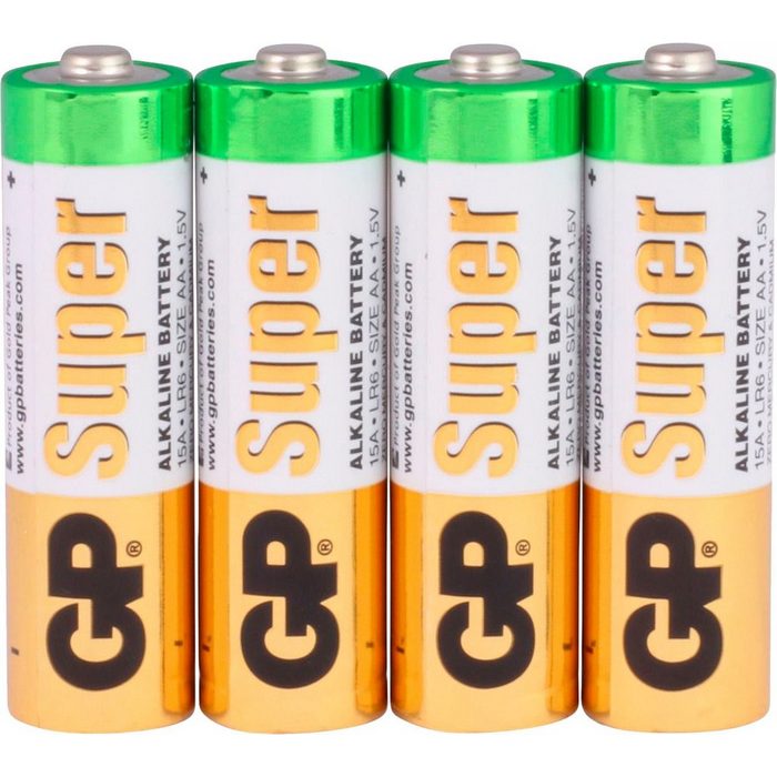 GP Batteries 4er Pack Super Alkaline AA Batterie LR06 (1 5 V 4 St)