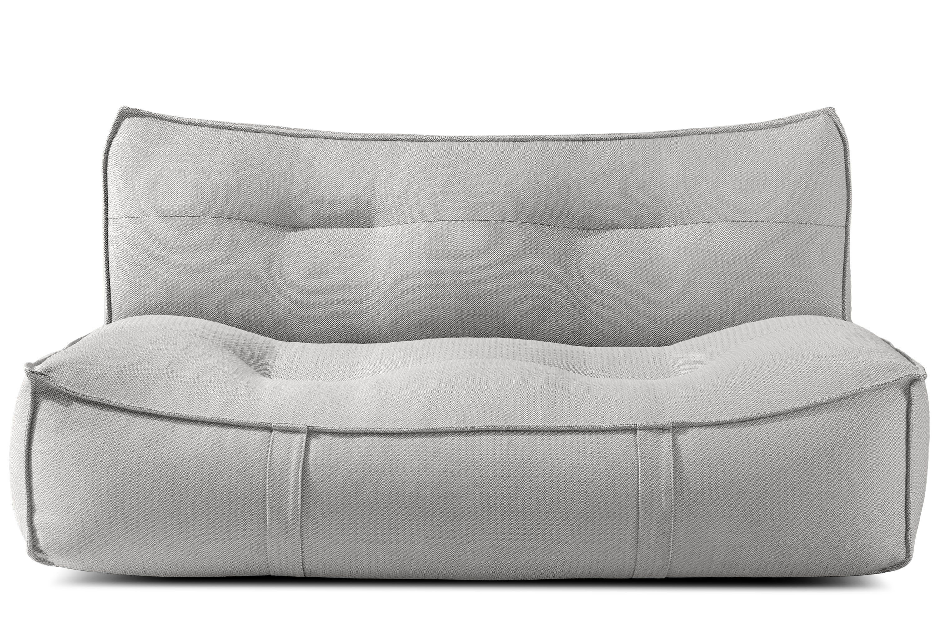 KONSIMO® Gartensofa LOVIA Loungesofa, Gartenmöbel, Sofa 2-Sitzer, Premiumqualität aus EU, hochwertiger Sitzkomfort, mit integrierter Schutzhülle, wetterbeständig, rutschfeste Unterseite, ultra-robuste Griffe