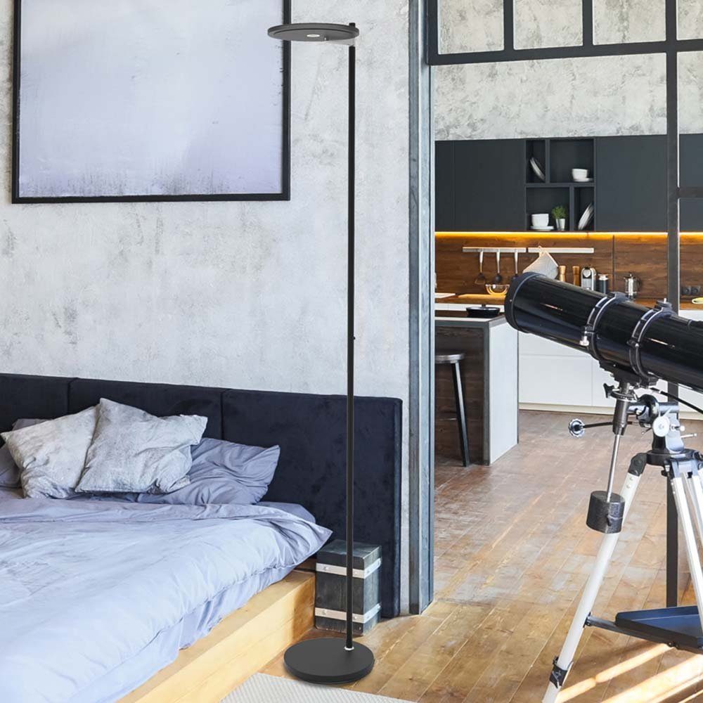 Steinhauer LIGHTING Deckenfluter, LED-Leuchtmittel fest verbaut, Warmweiß, Stehleuchte Deckenfluter Wohnzimmerlampe LED Touch dimmbar Glas