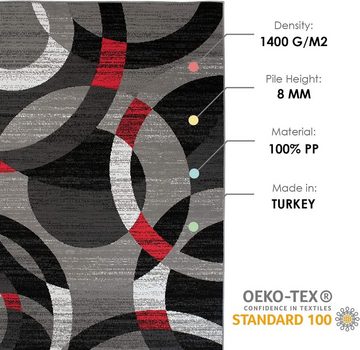 Orientteppich DY-MAYA-Z984A-GRAY, Mazovia, 80x150, Modern, Geometrisch, Kurzflor