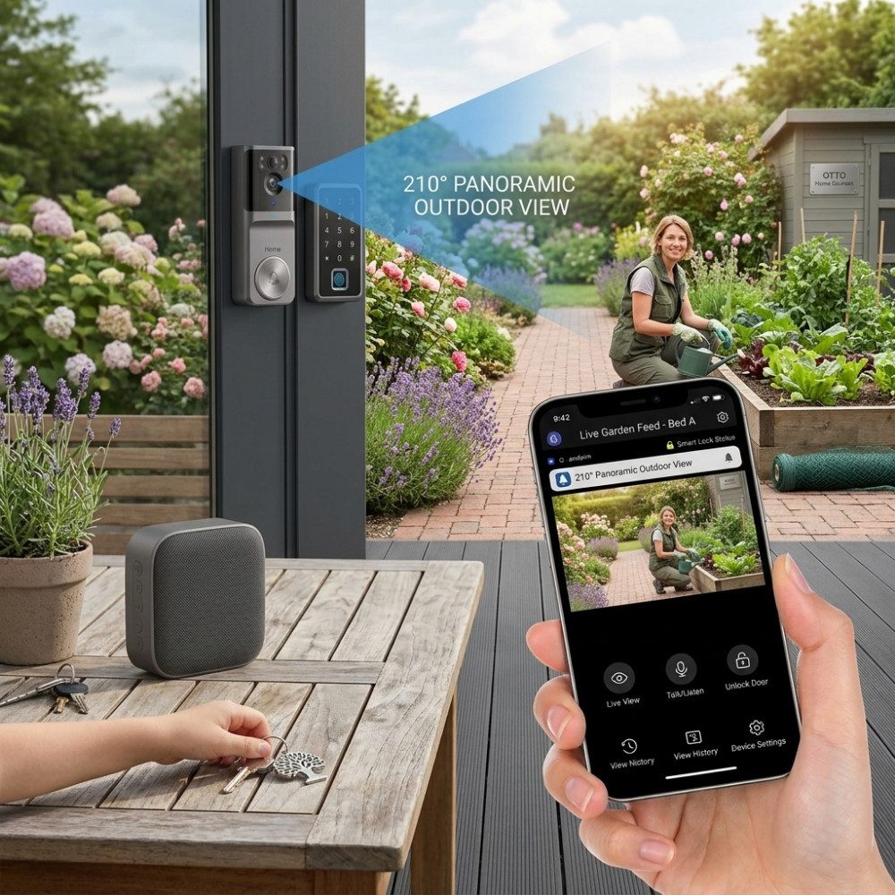 Athlix Smart Home Türklingel Kabellose intelligente WLAN-Video-Türklingel mit Gegensprechfunktion (Wohnungseingang, Gartentor, Haustür, Außenbereiche, Büro, Hoh – Bild 2 von 3