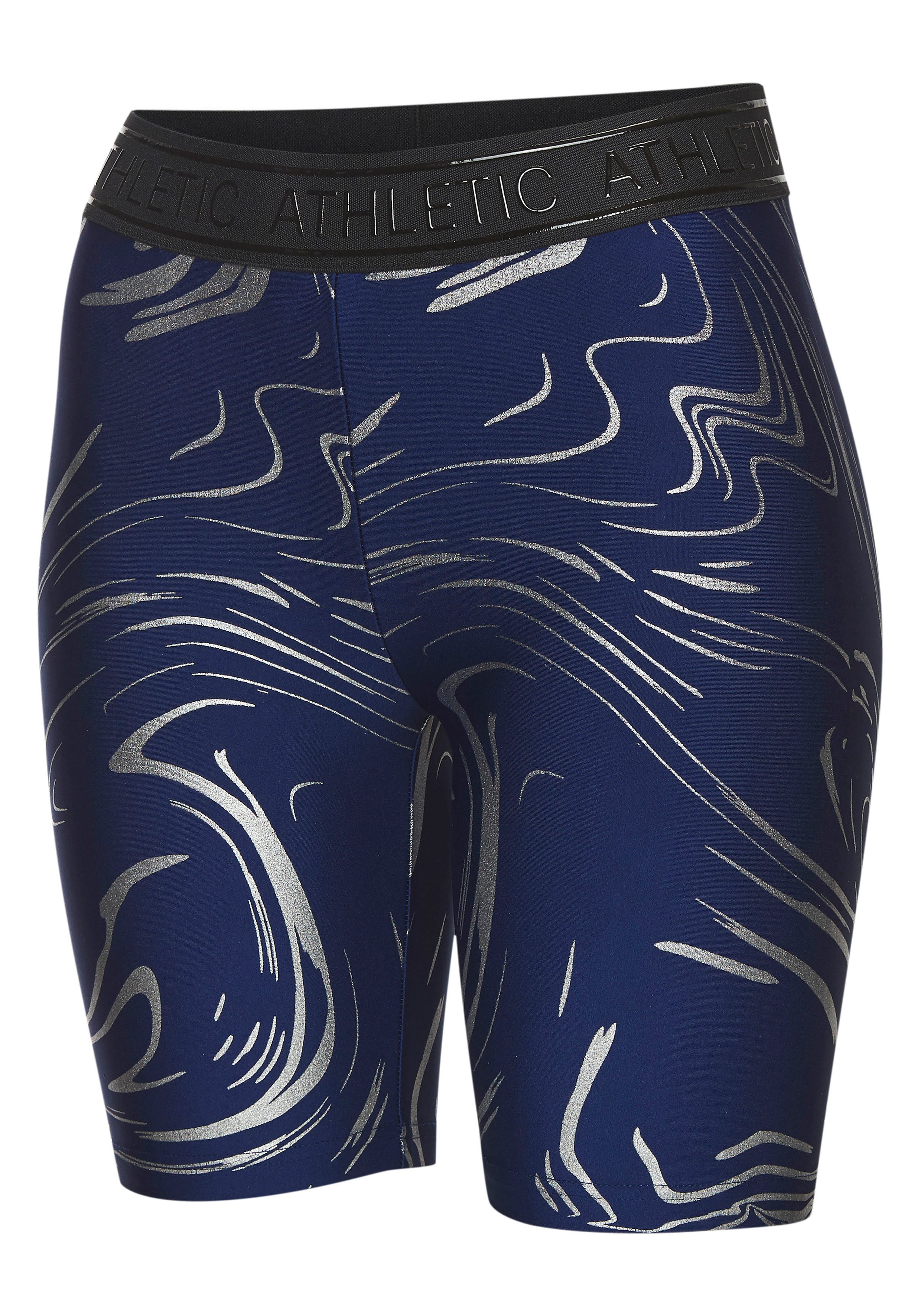 LASCANA ACTIVE Funktionsshorts mit glänzendem 3D Schriftzug auf dem Bund