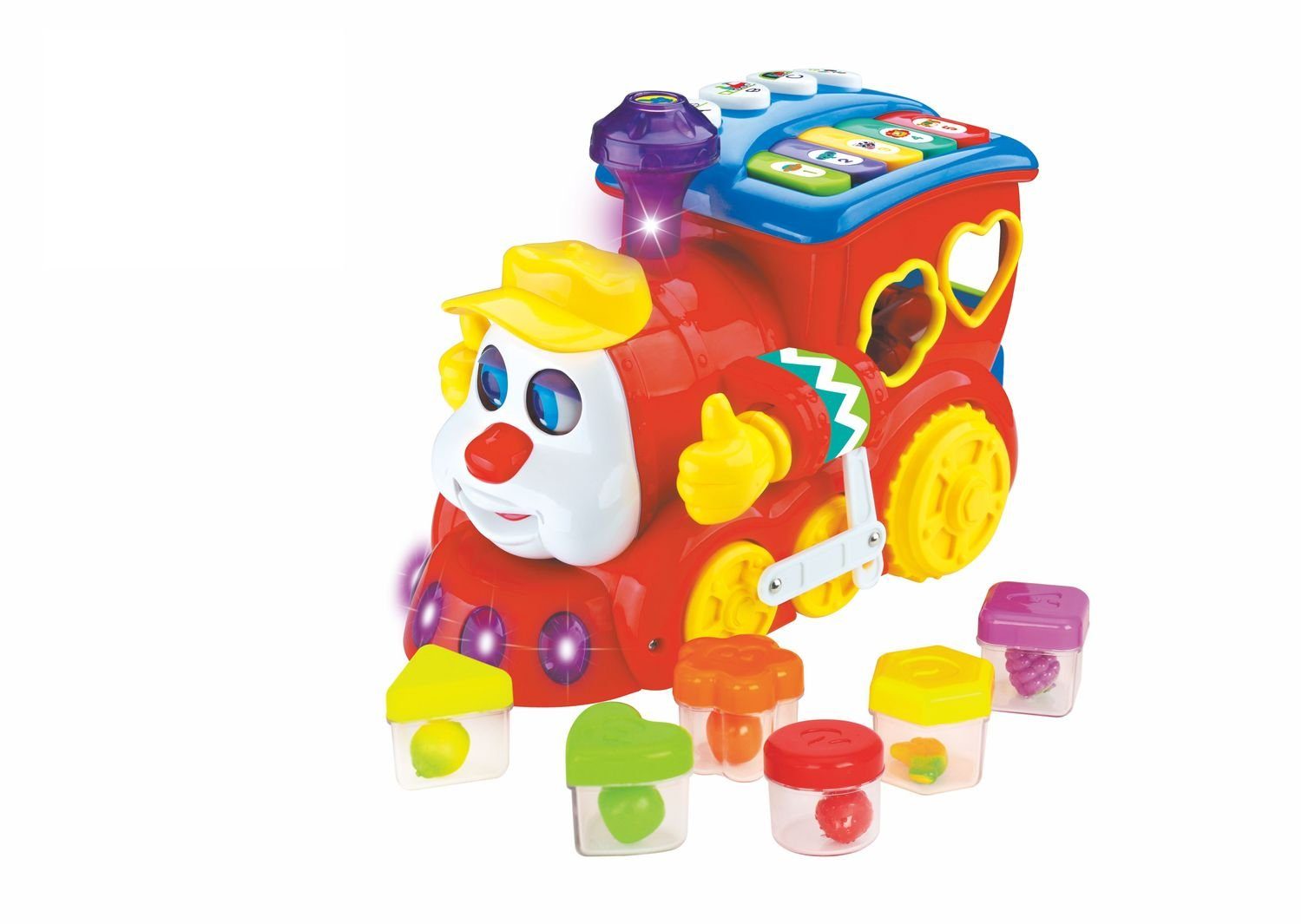 Moni Spielcenter Игрушки Zug, Sortierspiel, (6-tlg), Musik Licht Formsortierspiel 6 Formen Klavier