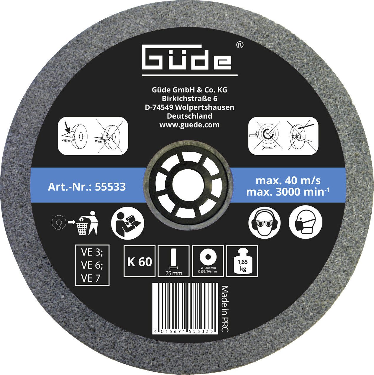 Güde Кутова шліфувальна машина Güde Schleifscheibe K 60 200 x 25 x 32 mm