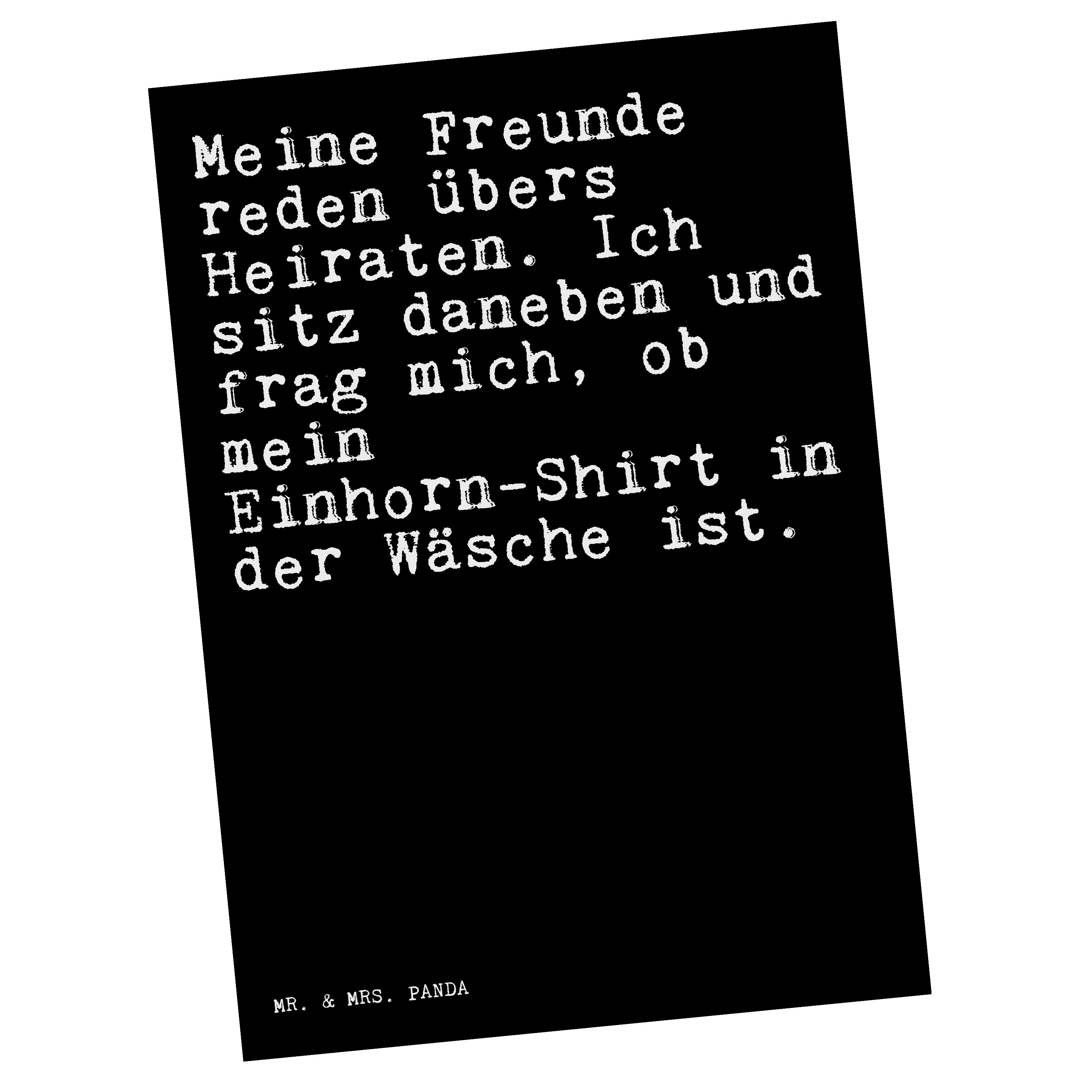 Mr. & Mrs. Panda Postkarte »Meine Freunde reden übers... Schwarz