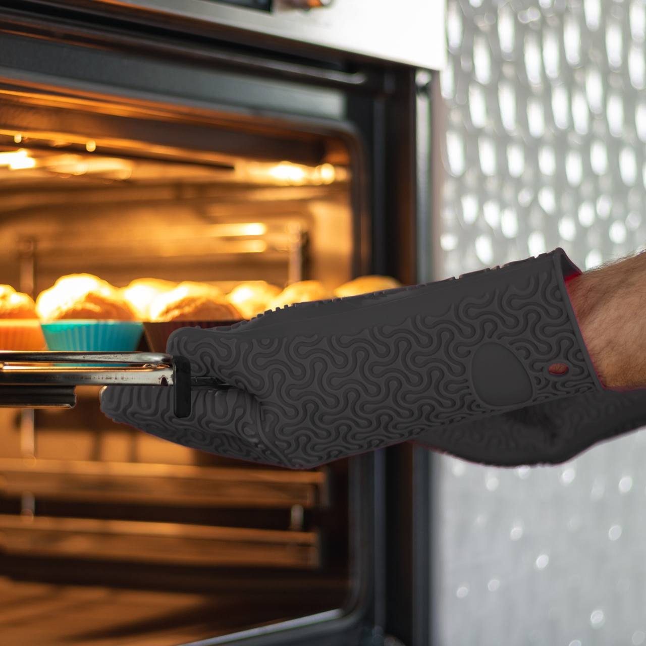 Kochblume Topfhandschuhe Silikon Handschuh, Hitzebeständig bis günstig online kaufen