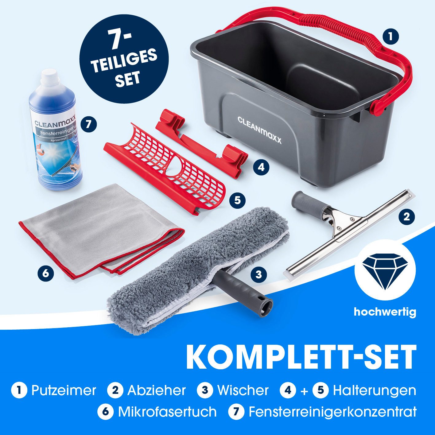 CLEANmaxx Sprühwischer Fensterreiniger (7-tlg) Streifenfreies Putzen, Haus & Auto