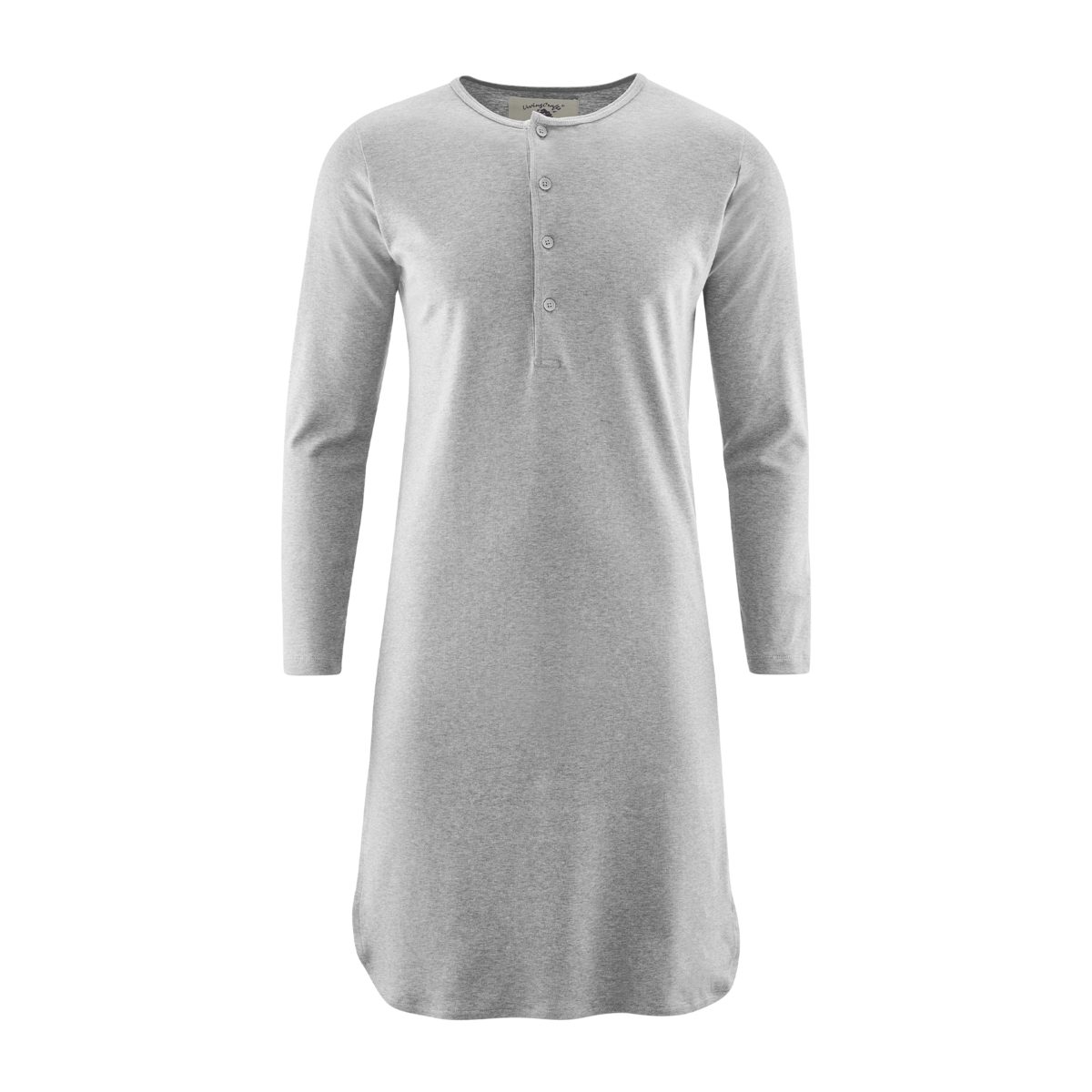 Grey LIVING CRAFTS DOMINIQUE Melange im Retro-Look angesagten Unisex-Klassiker Nachthemd