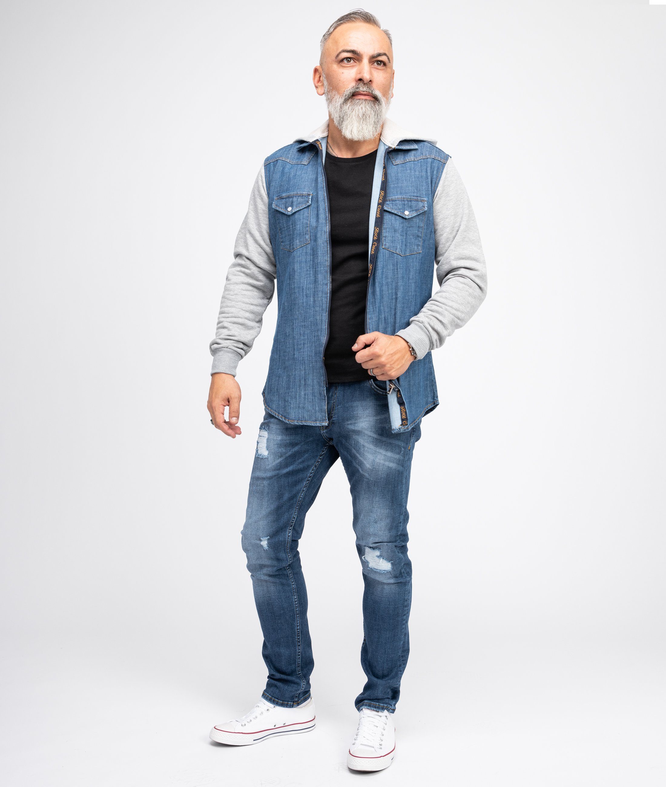 Indumentum Slim-fit-Jeans Herren Jeans Stonewashed Blau IS-304