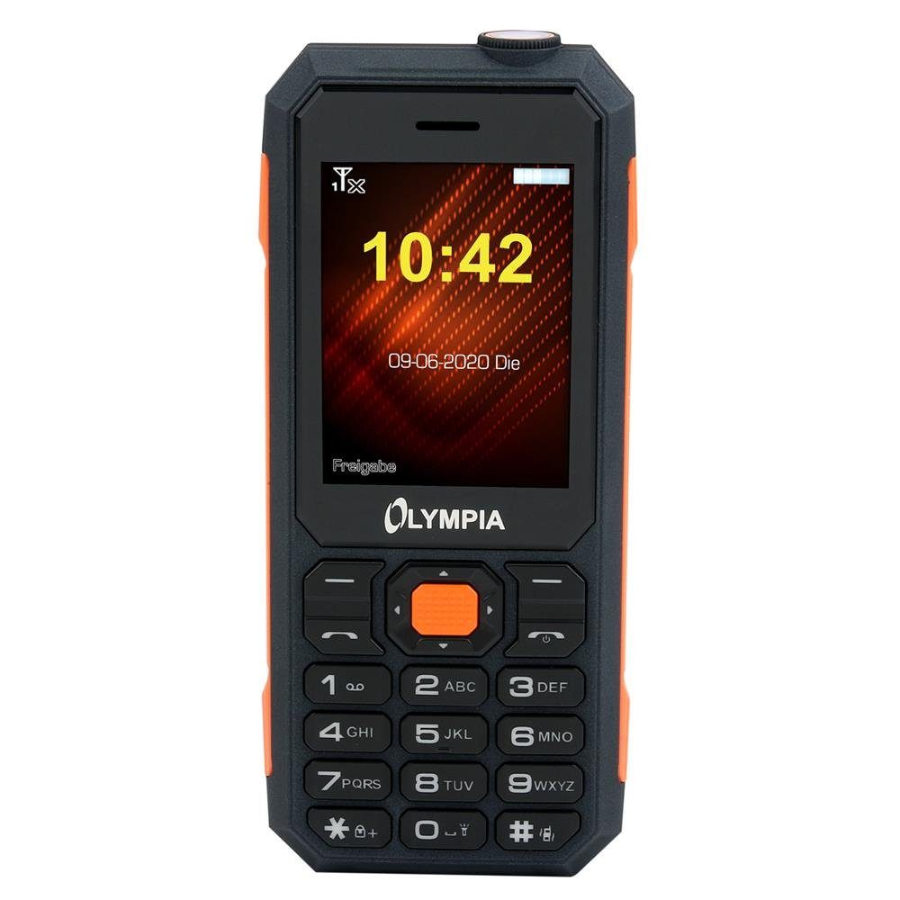 OLYMPIA OFFICE schwarz, Staubgeschützt, 2283 (Outdoor Handy Wasserfest, Bluetooth) Handy, orange