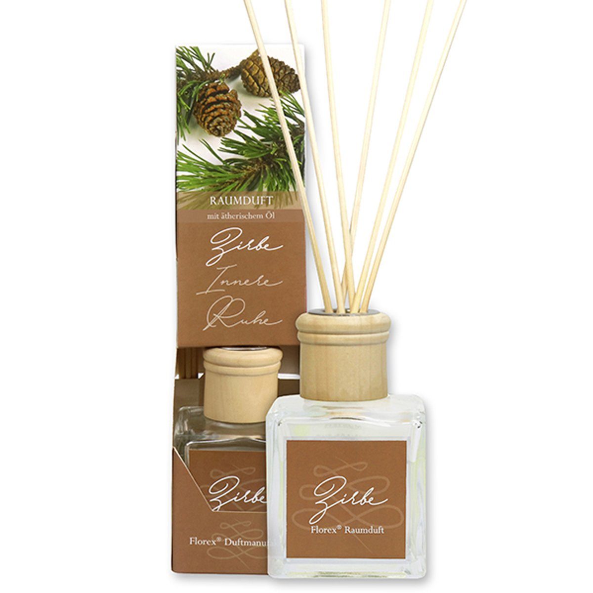 Gerlinde Hofer _ Florex GmbH Raumduft Duftspender Duftöl, Zirbe 100 ml + Holzstäbchen