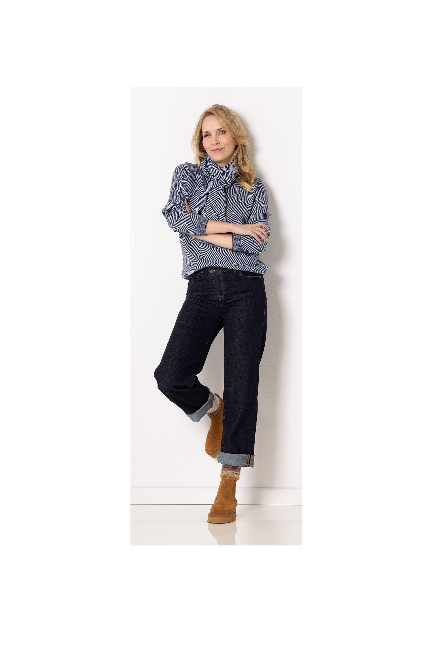 SER Rundhalspullover Neu eingetroffen! Pullover Mustermix W8250222 günstig online kaufen