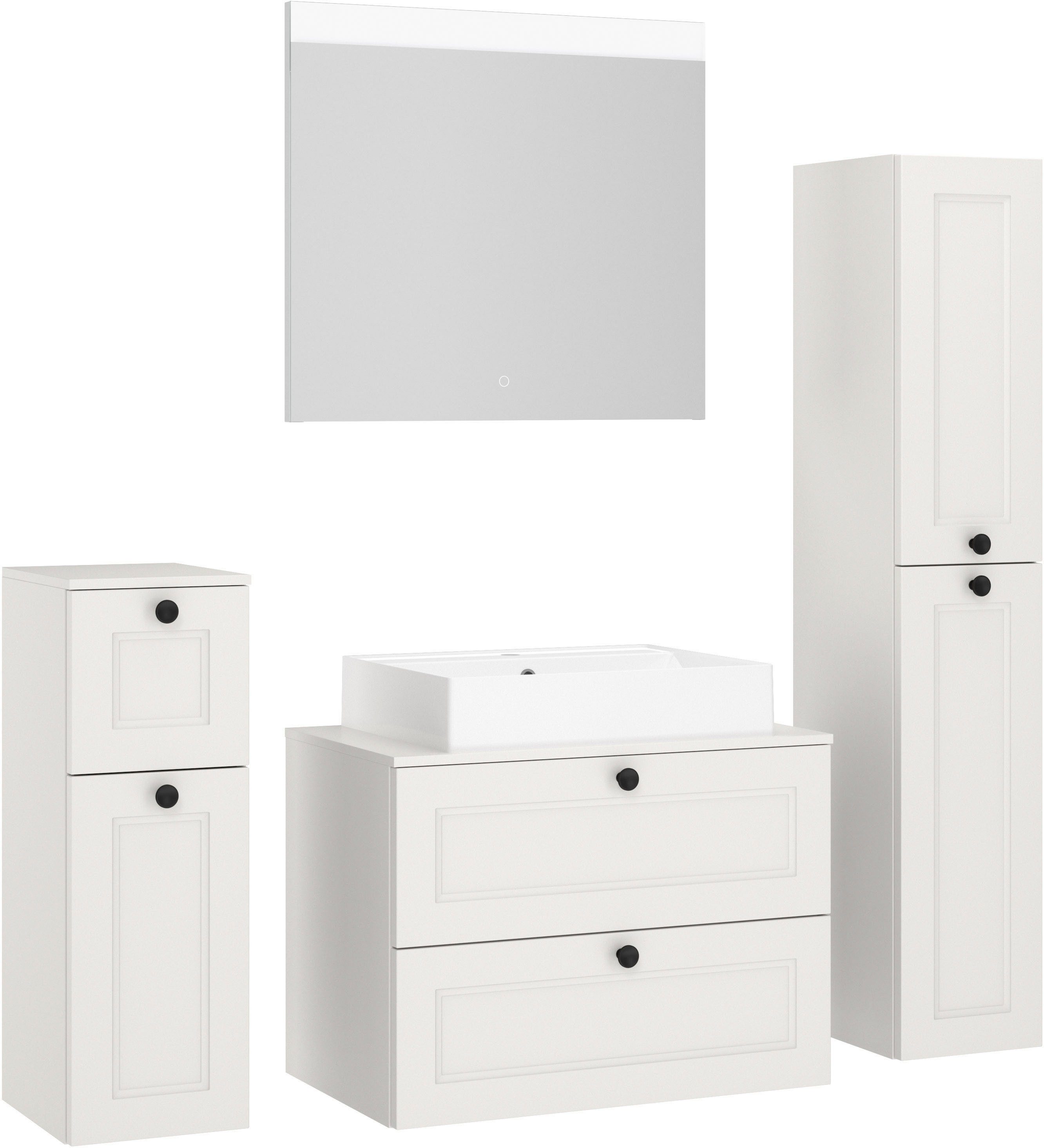 nobilia® Badmöbel-Set Cascada, vormontiert, mit Soft-Close