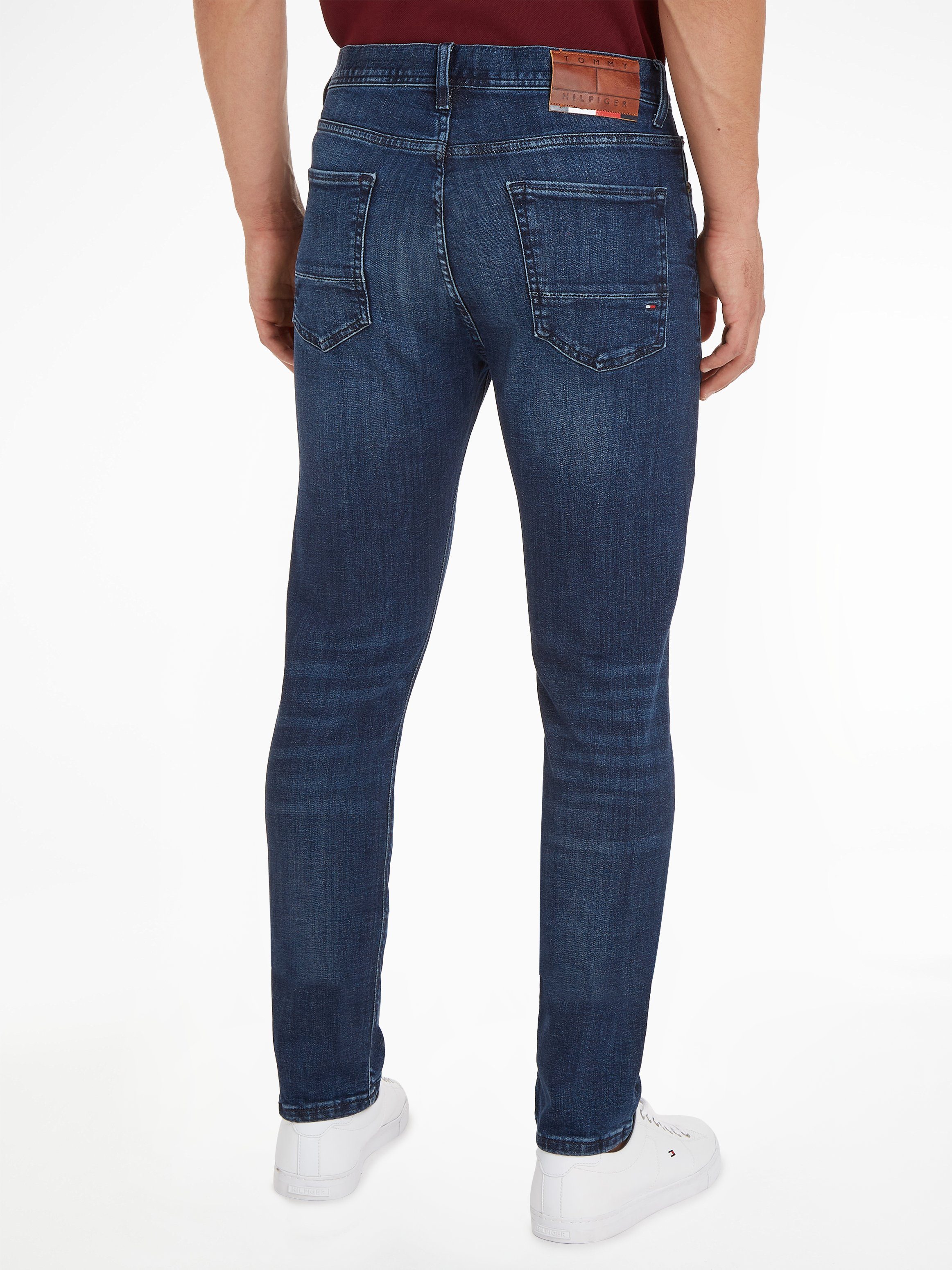 mit Hilfiger bequem extra Stretch, indigo Tommy Baumwoll-Denim Bleecker Slim-fit-Jeans bridger