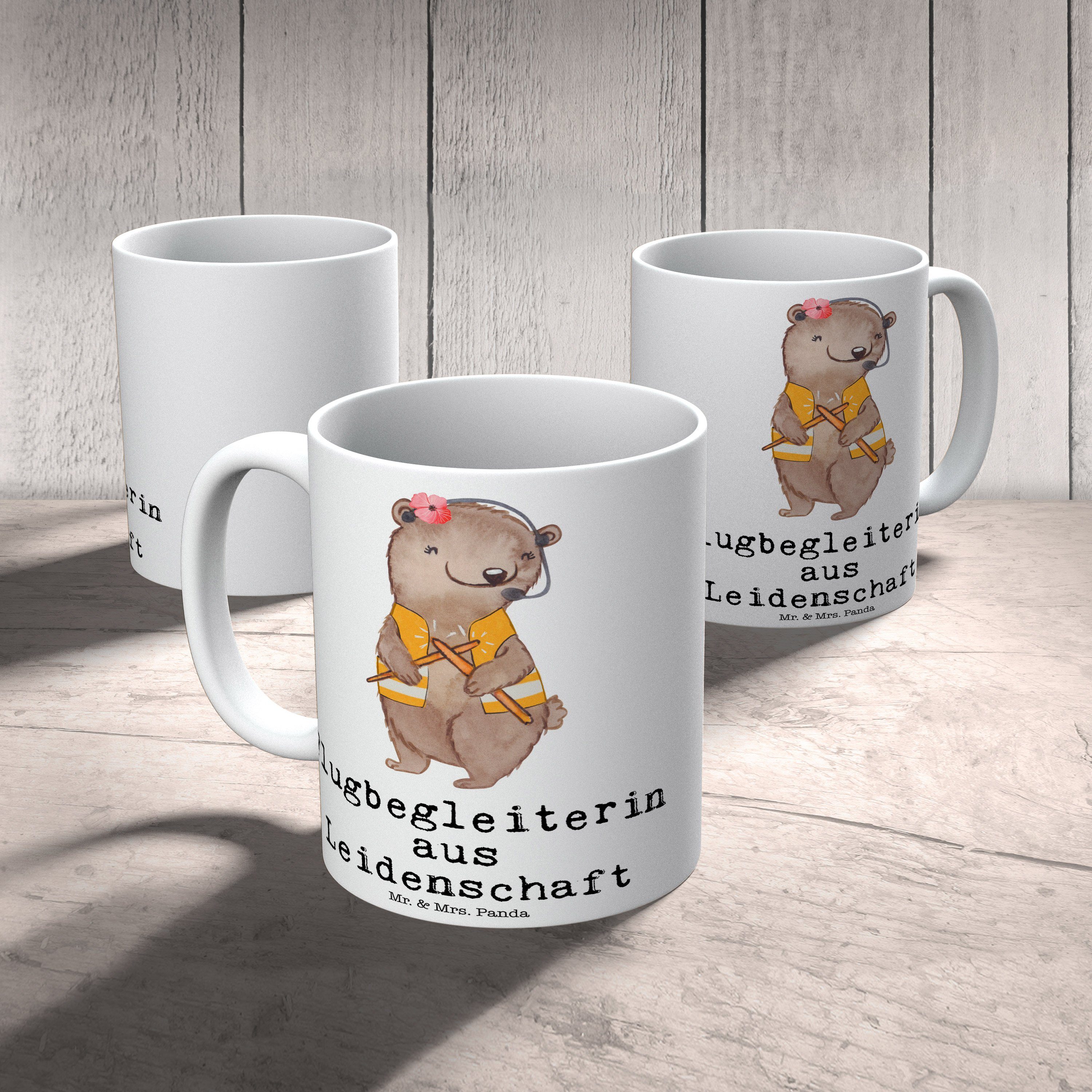 Weiß Flugbegleiterin aus K, Flugstewardess, - & Leidenschaft - Mr. Tasse Panda Mrs. Keramik Geschenk,