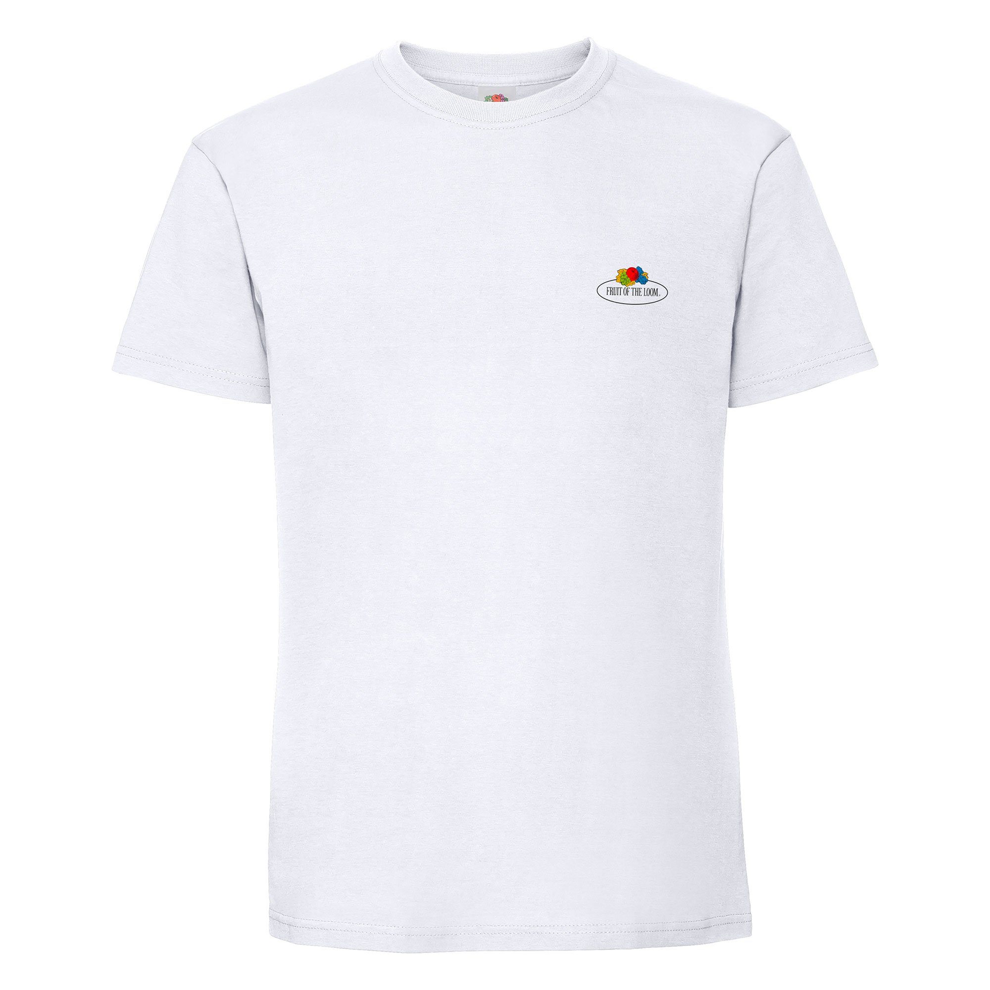 Fruit of the Loom Rundhalsshirt Ringspun Premium T-Shirt weiß - Vintage-Logo klein