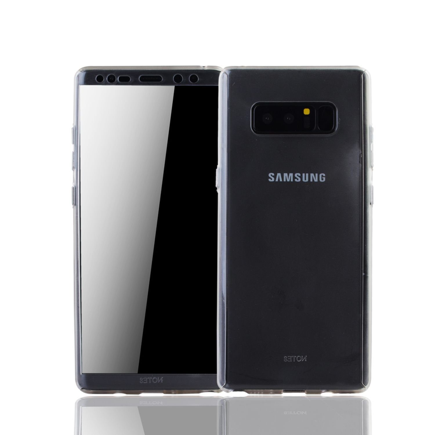 König Design Handyhülle Samsung Galaxy Note 8, Samsung Galaxy Note 8 Handyhülle 360 Grad Schutz Full Cover Transparent