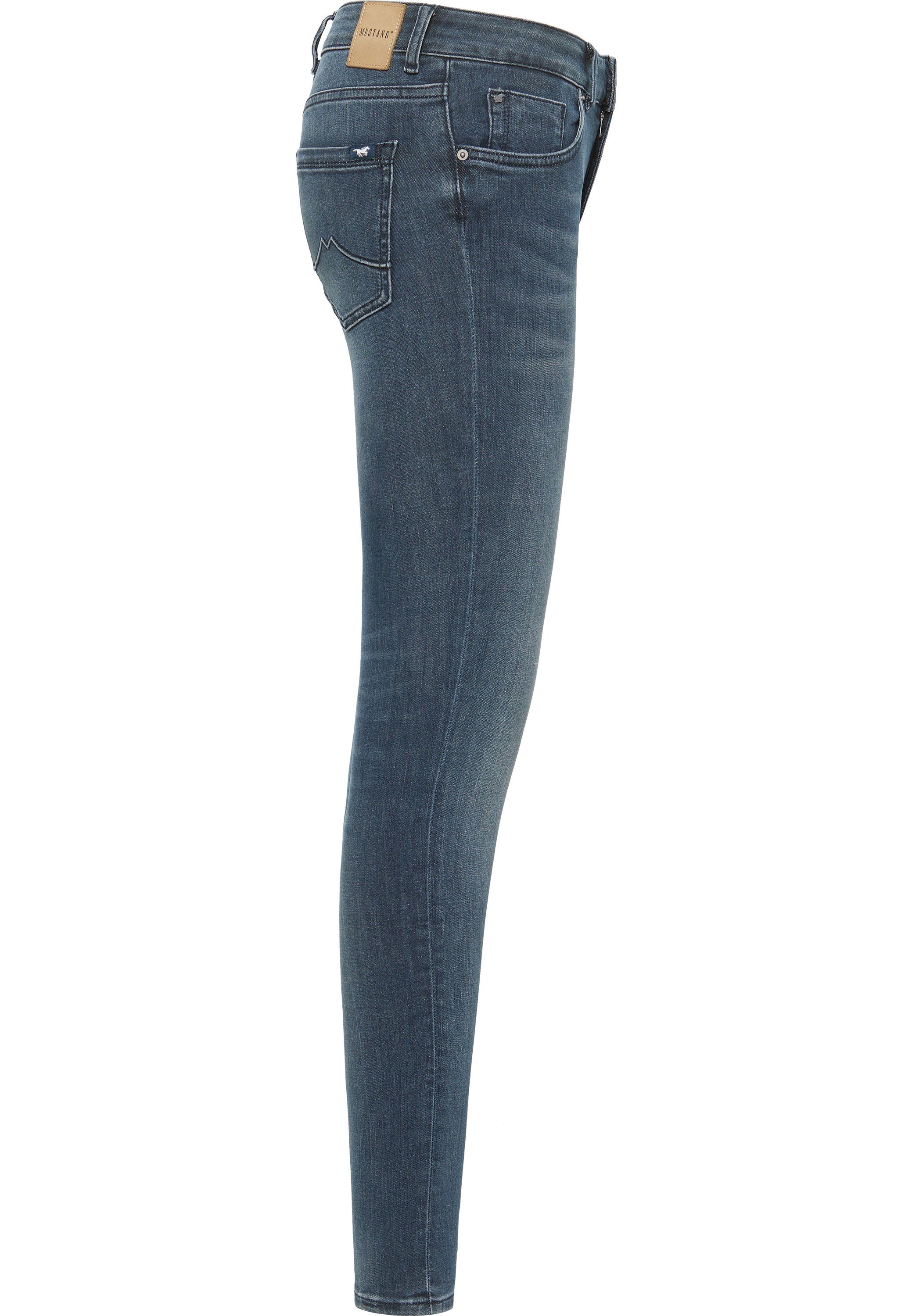 Tragefalten Mustang Hose Shelby Mustang 5-Pocket-Jeans Shelby Used-Waschung Style und MUSTANG Skinny, Style angedeutete Skinny