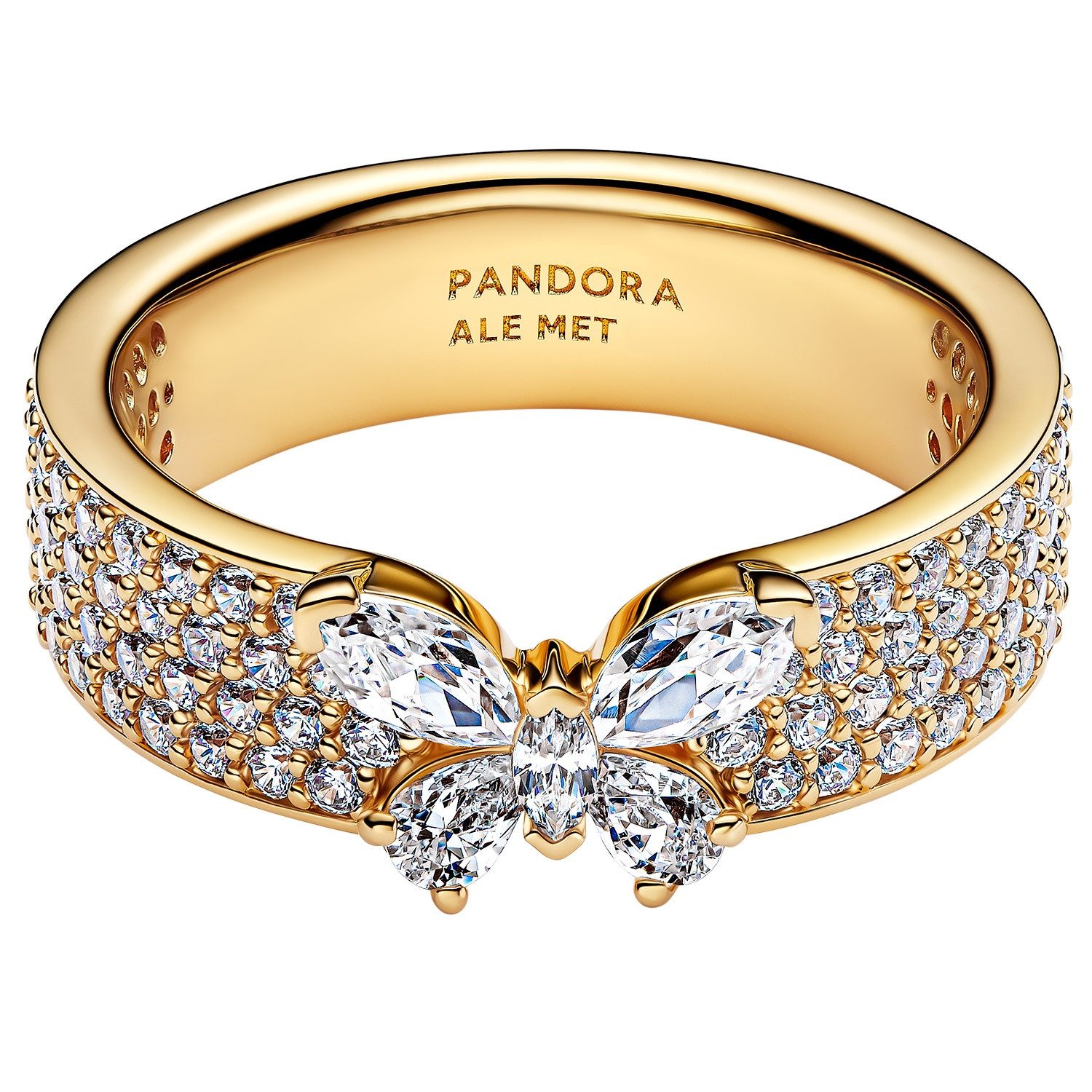 Pandora Fingerring DamenFunkelnder breit Goldfarben günstig online kaufen