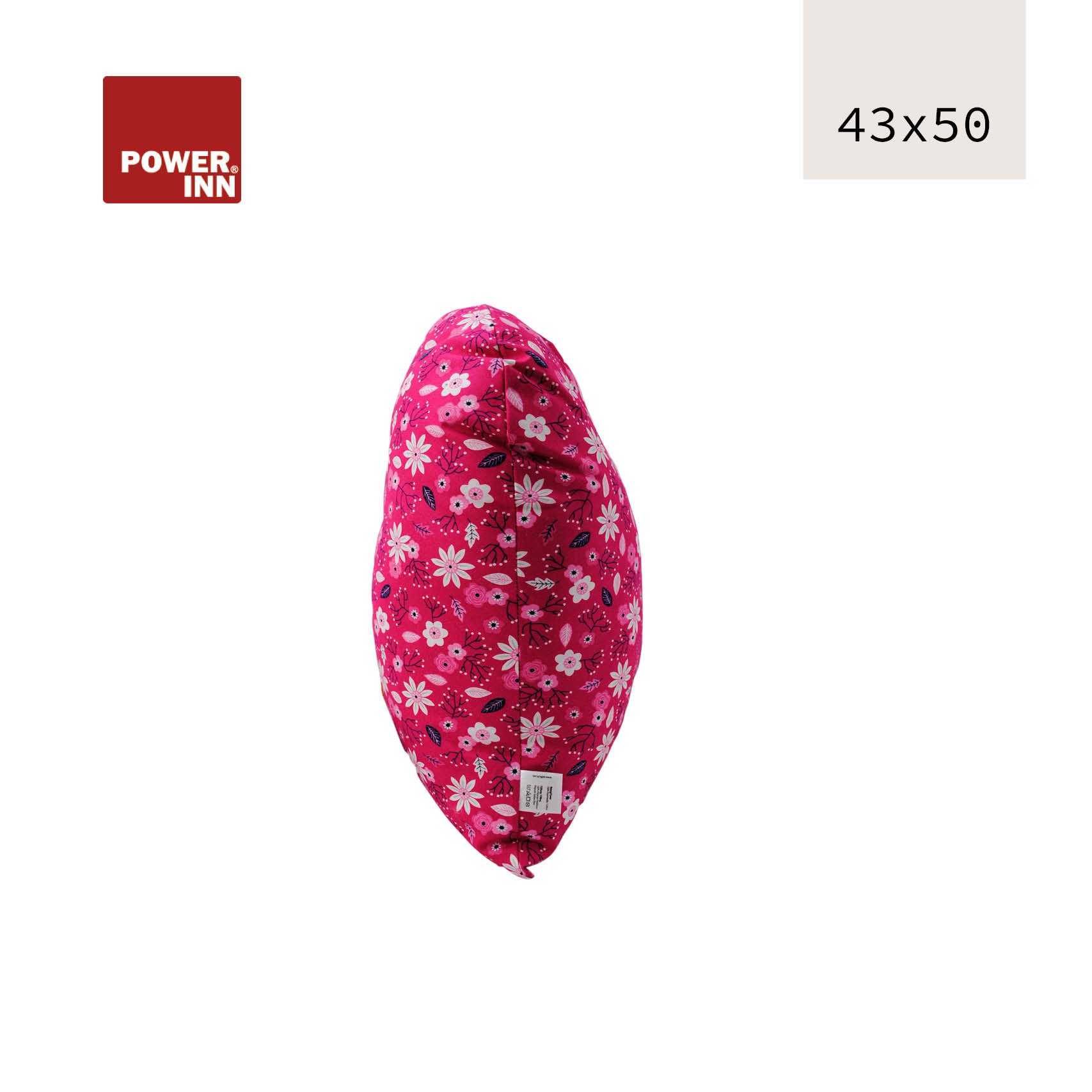 POWER INN Dekokissen POWER INN Herzkissen groß, Pink mit Blüten, Dekokissen