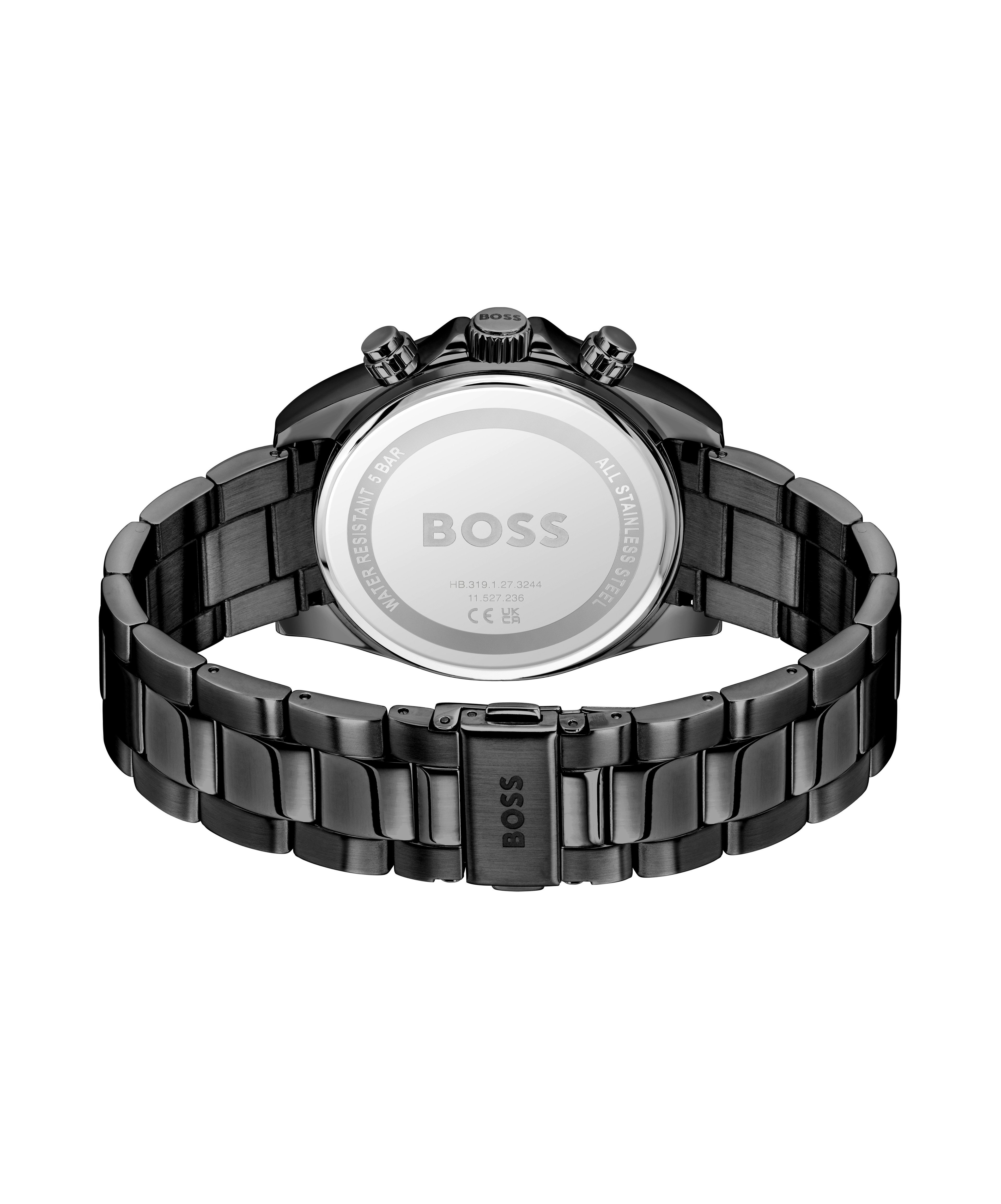 BOSS Multifunktionsuhr HERO 2.0 1514271, Quarzuhr, Armbanduhr, Herrenuhr, Edelstahlarmband, analog, Tag