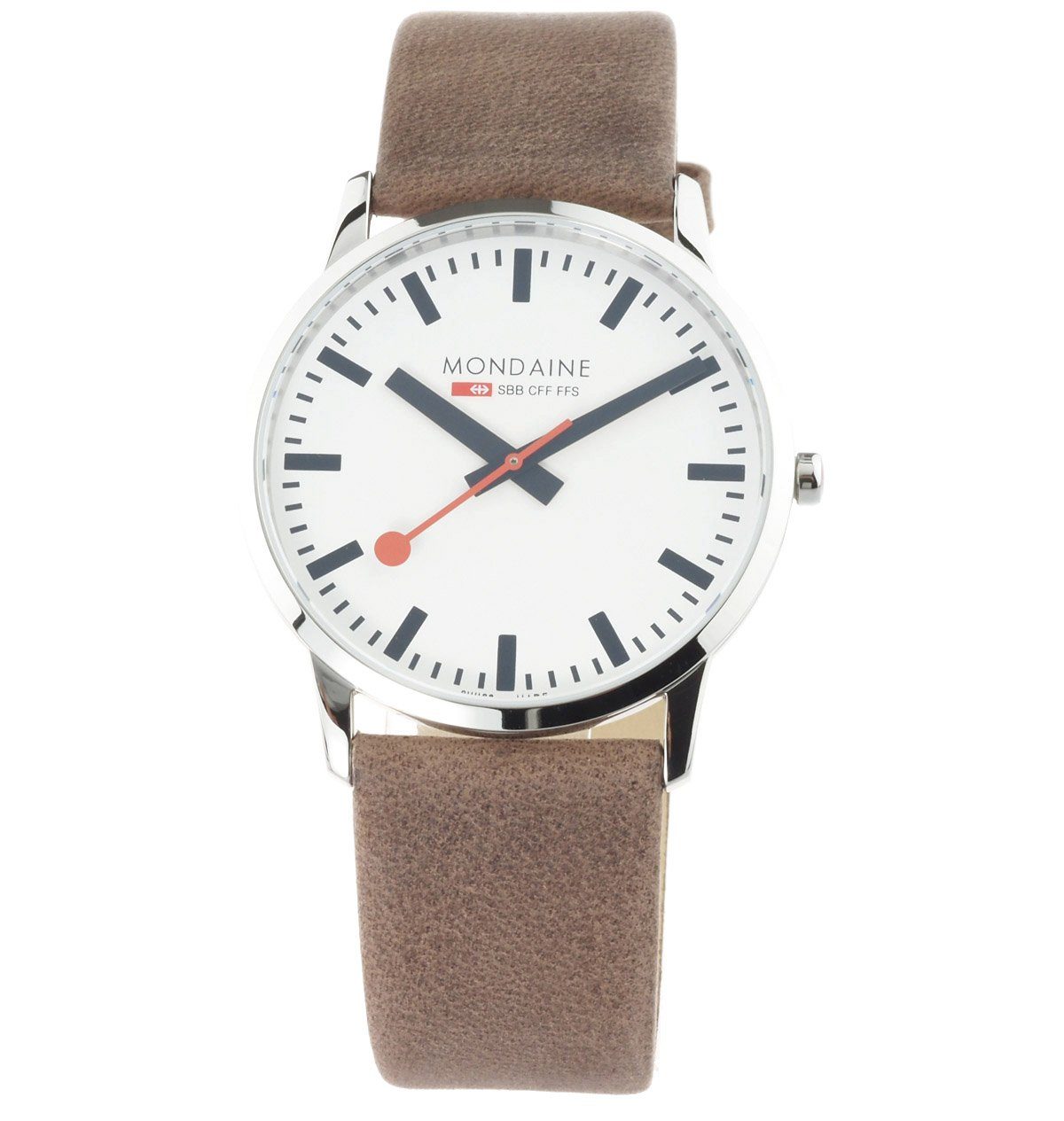 MONDAINE Schweizer Uhr Herren Uhr SBB SIMPLY A638.30350.12SBG 40 mm Ø Saphirglas Neu, Superflach