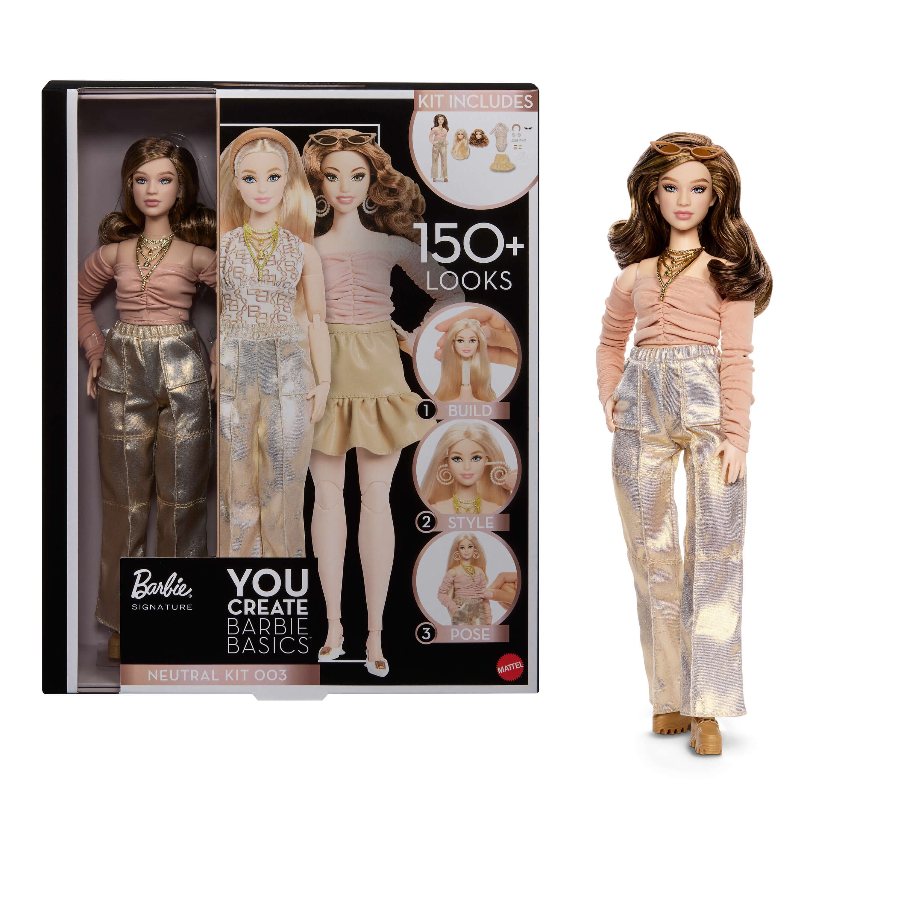 Mattel® Anziehpuppe Mattel JJX37 - Barbie Signature Basics You Create Neutral Kit 03