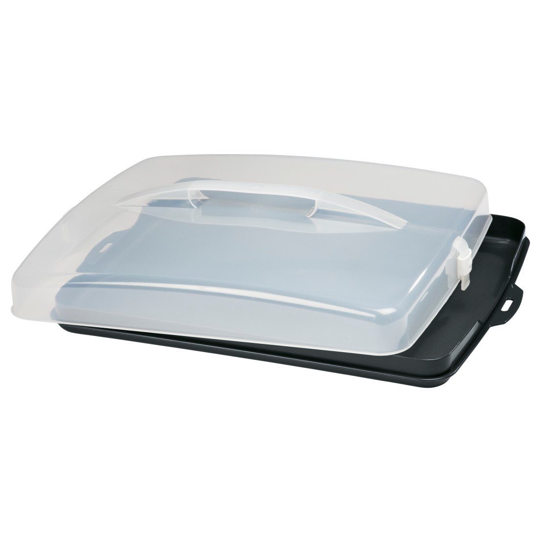 Xavax Kuchentransportbox Blechkuchen Transportbox Kuchenbox/Kuchenbehälter m. Haube, Kunststoff, (2-tlg), Partybutler - eckig, 43x6x35cm