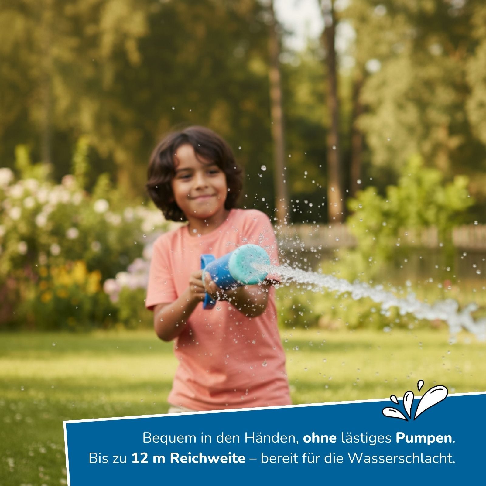 alldoro Wasserpistole 55 cm Wasserspritze für Kinder mit bis zu 12 m Reichweite
