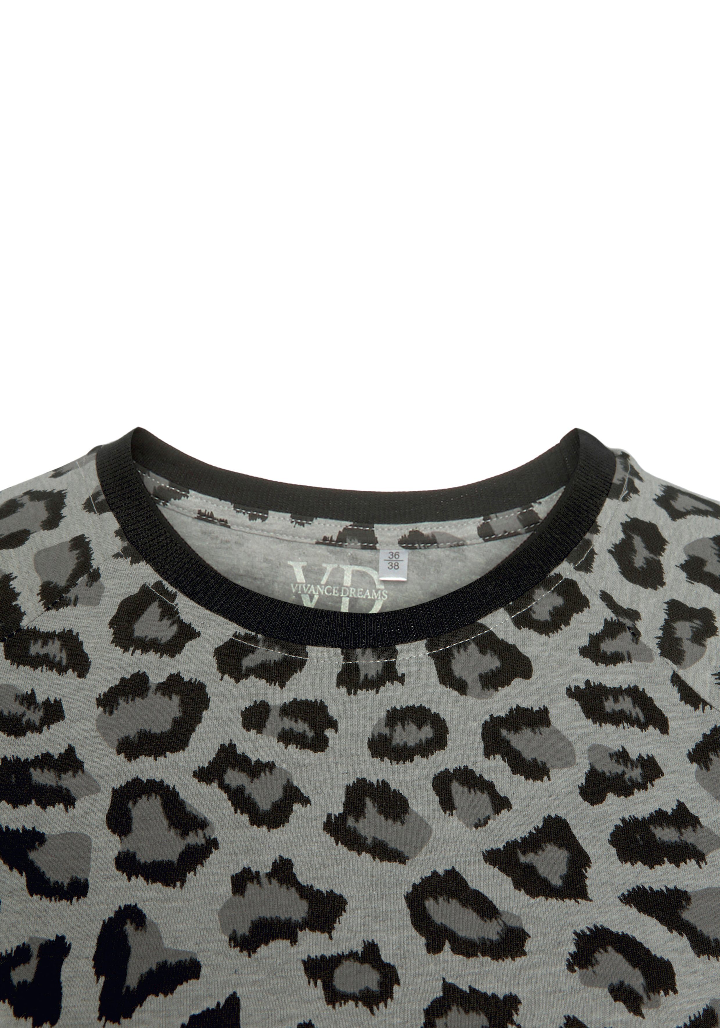 Dreams Vivance Grau tlg) (2 mit Pyjama tonalem Animalprint