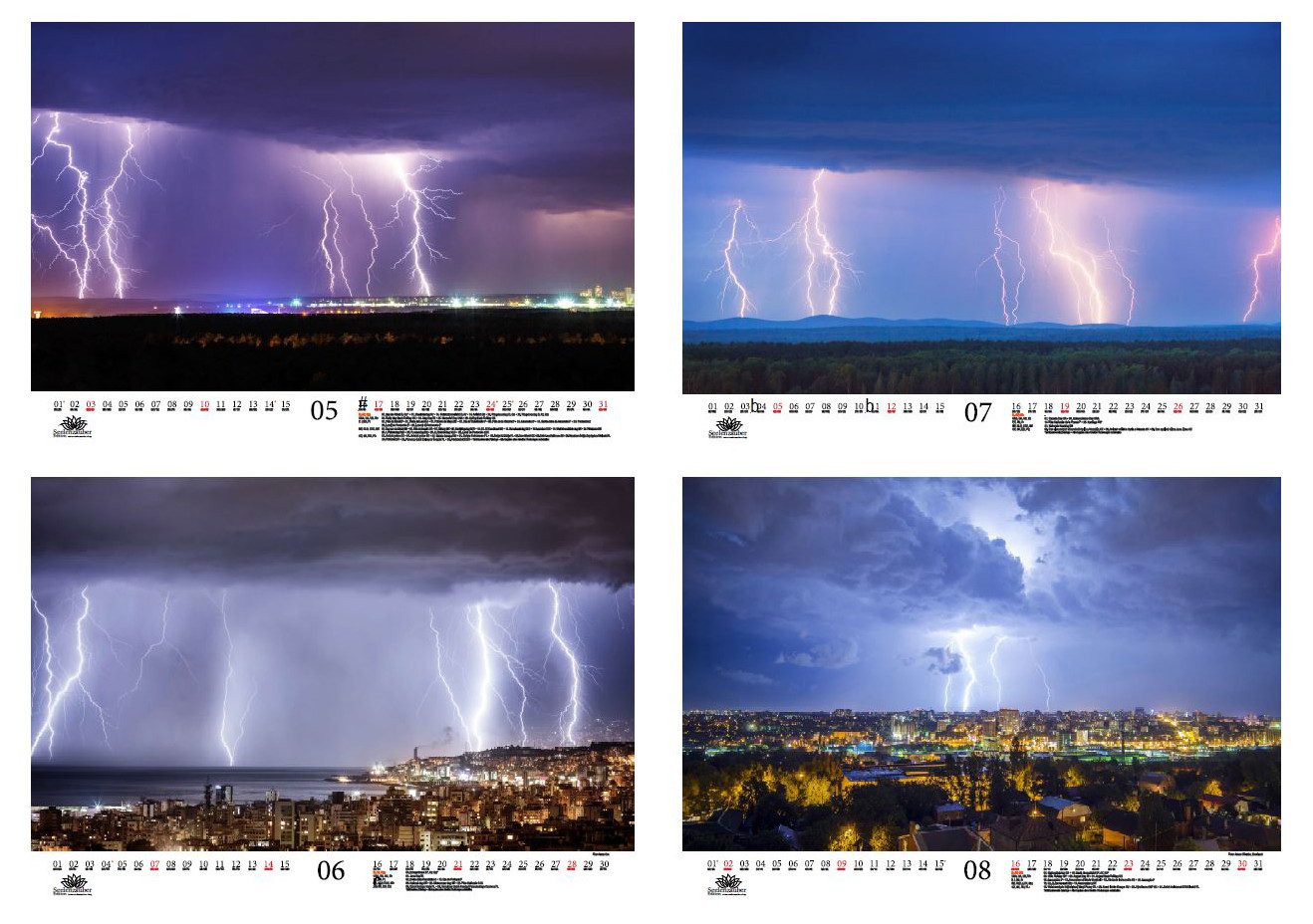 Seelenzauber Wandkalender Blitzzauber DIN A3 Kalender für 2026 Blitz - Seelenzauber