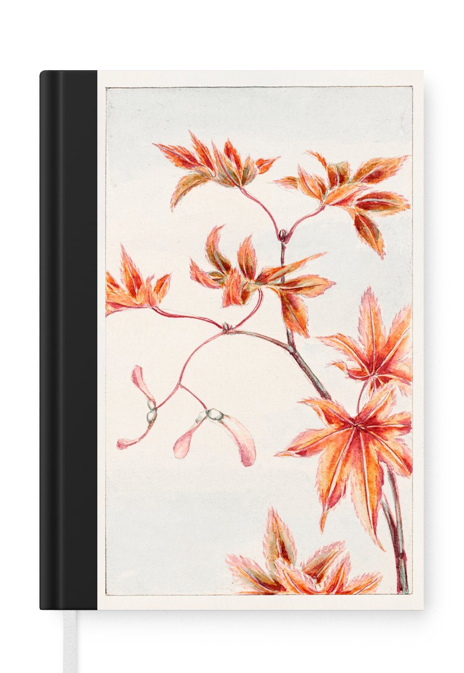 MuchoWow Notizbuch Japanischer Ahorn - Blätter - Herbst, Journal, Merkzettel, Tagebuch, Notizheft, A5, 98 Seiten, Haushaltsbuch