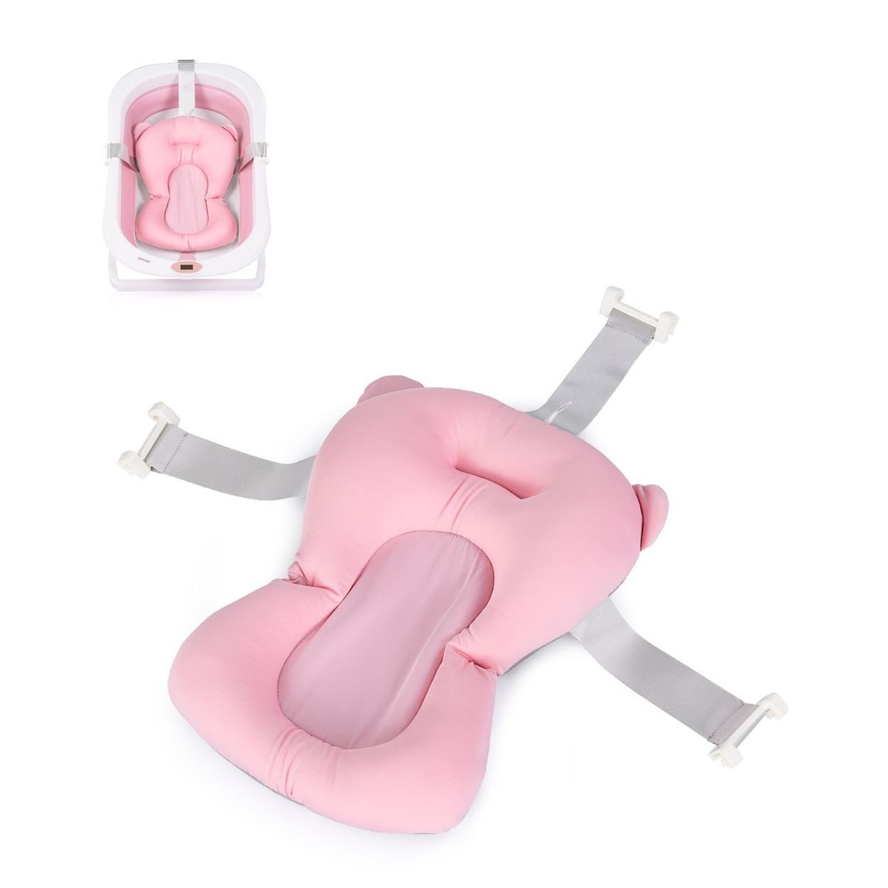 Chipolino Wanneneinlage Multi, B: 35 cm, L: 45 cm, 1-tlg., Kunststoffbügel, Polyester, Baby Badenetzt und Kissen, 100% Polyester