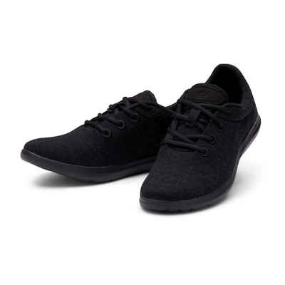 merinos - merinoshoes.de Bequeme Herren Lace-Up, Sportschuhe Sneaker atmungsaktive schwarze Schuhe aus hochwertiger Merinowolle