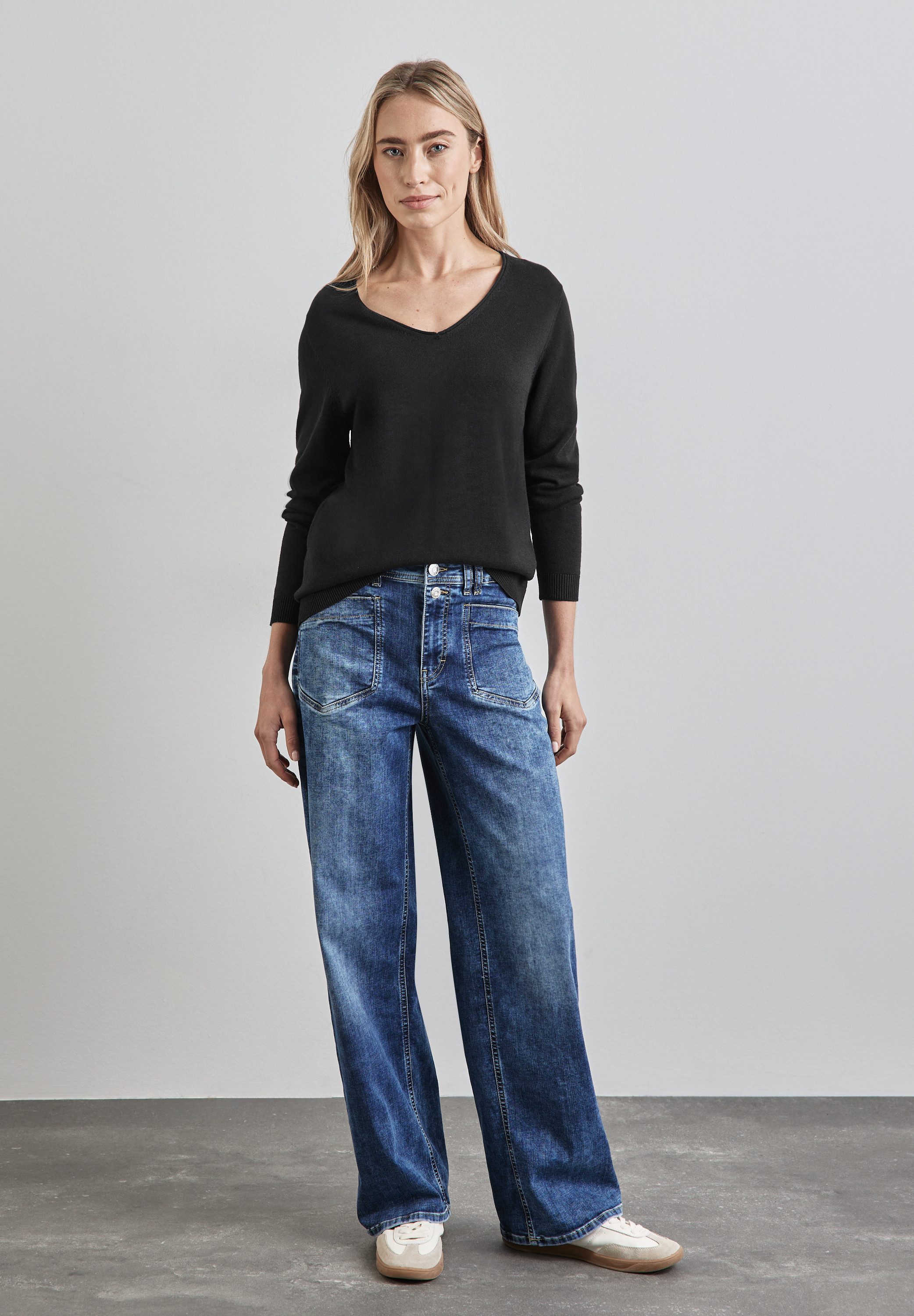 STREET ONE Strickpullover mit V-Ausschnitt