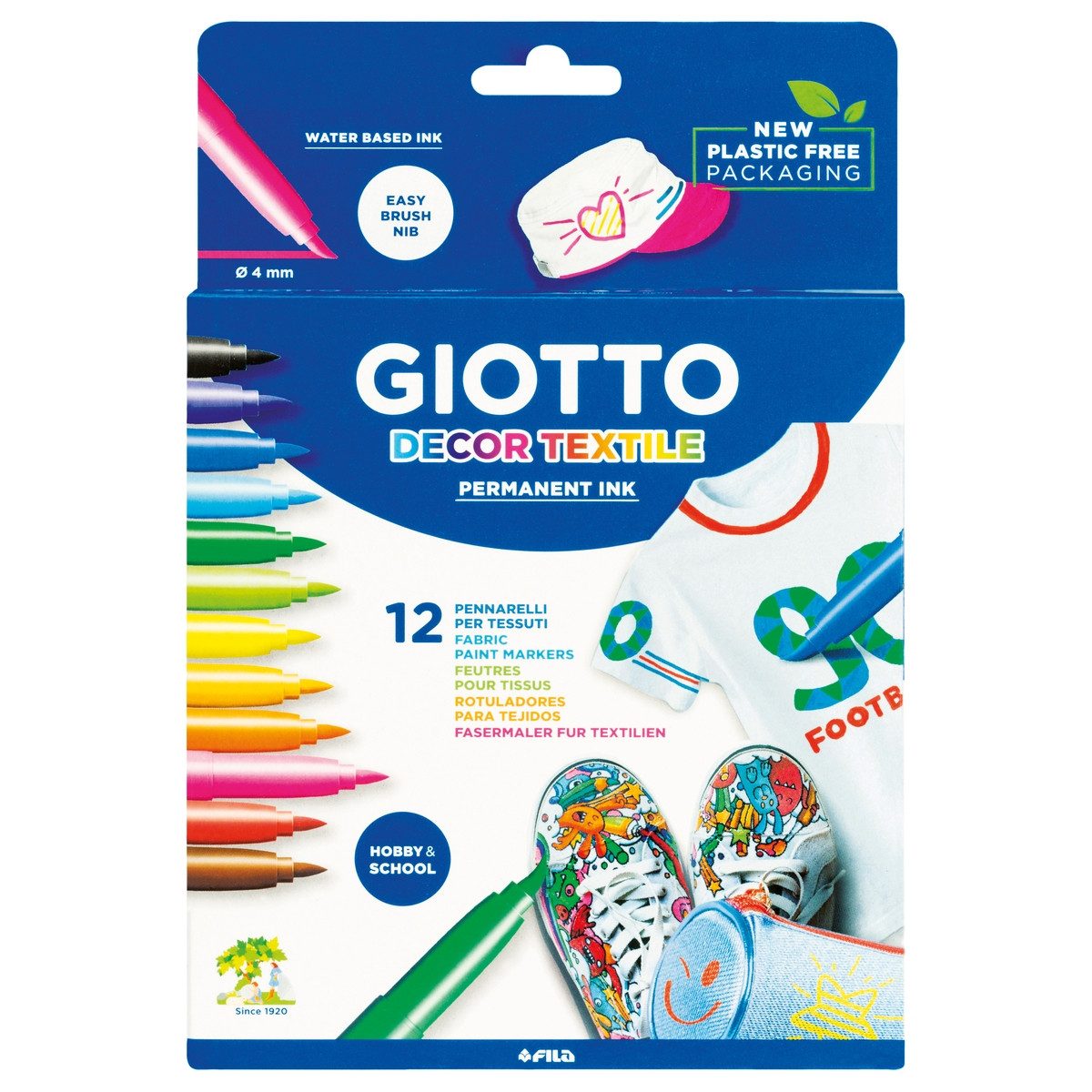 LYRA Textilmarker GIOTTO Textilmarker Decor 125ml 12 Stück Kartonetui