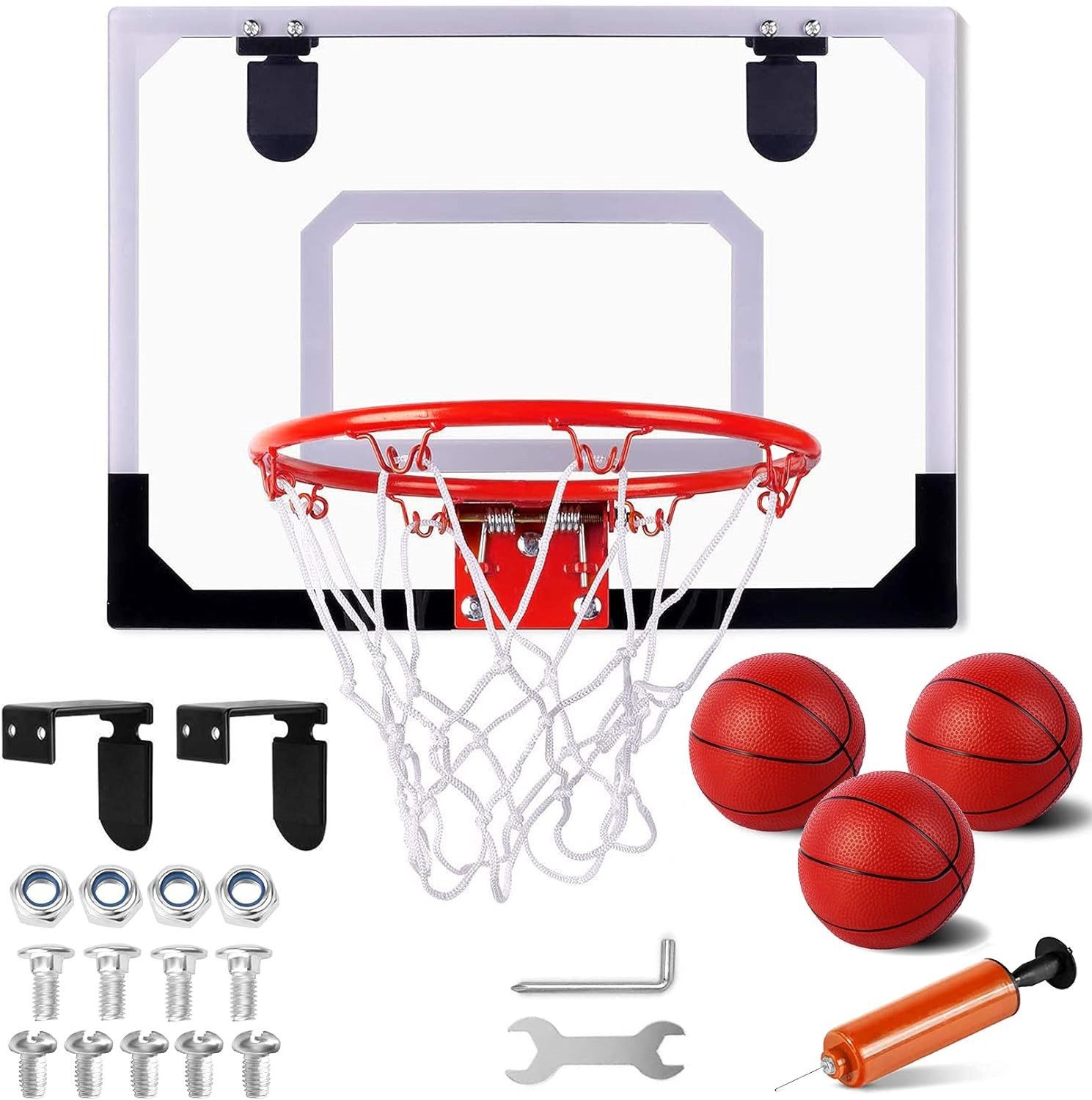 Basketballkorb Mini Basketballkorb zum Einhängen 3 x Mini Basketball Indoor Kinder