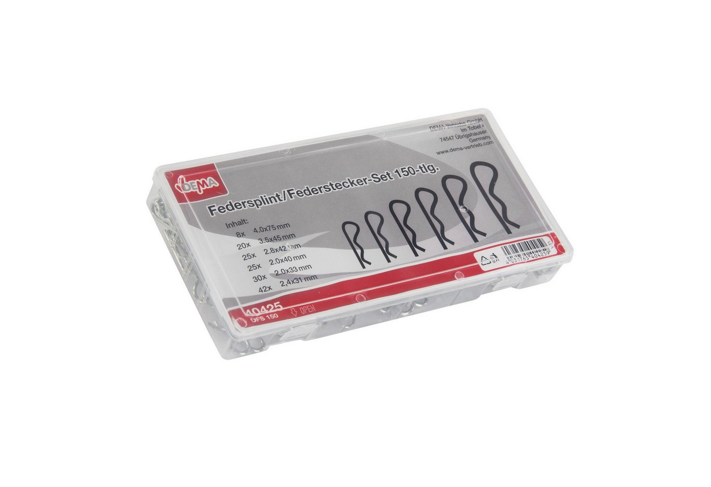 Thumbnail - DEMA Federsplint Federsplint / Federstecker Set 155 tlg., 210 mm, (155-tlg)