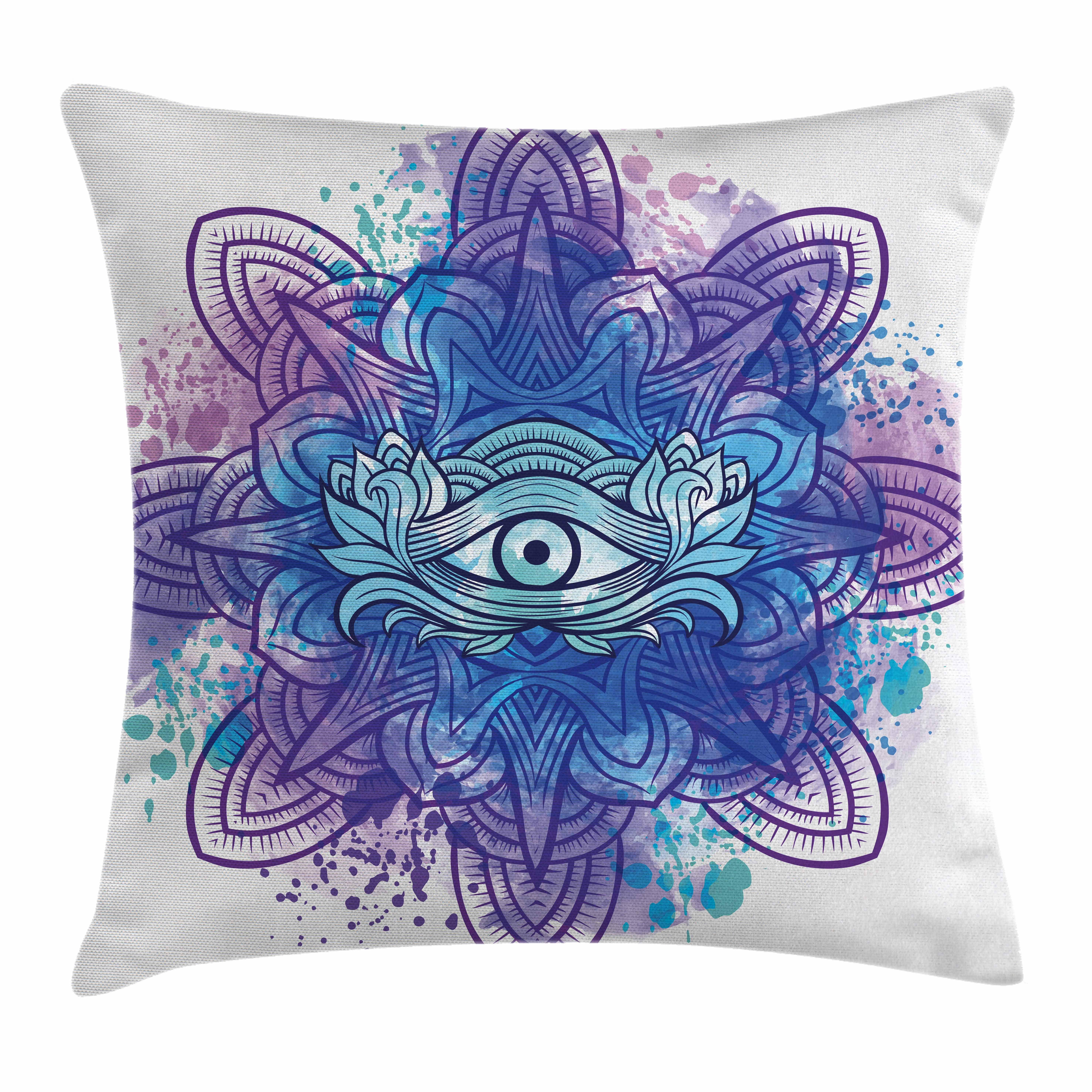 Mandala Kissenbezüge Farben Abakuhaus Chakra Reißverschluss Auge Auge (1 Stück), Klaren Kissenhülle mit Druck, Farbfesten Beidseitiger Drittes mit Waschbar