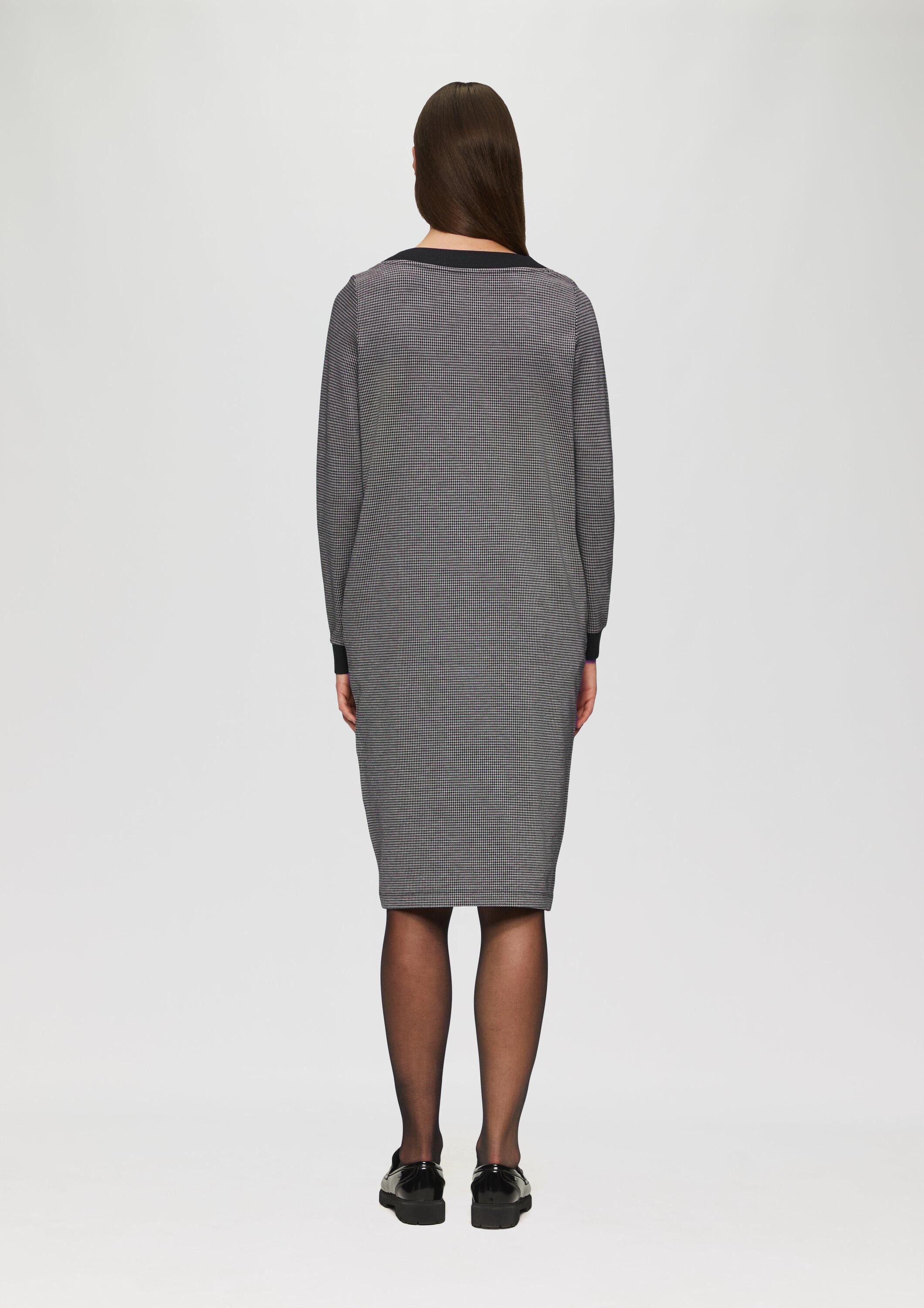 s.Oliver Minikleid Kleid Kleid mit Hahnentrittmuster und seitlichen Eingrifftaschen