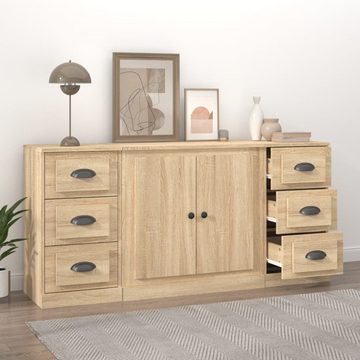 vidaXL Sideboard Sideboards 3 Stk. Sonoma-Eiche Holzwerkstoff (3 St)