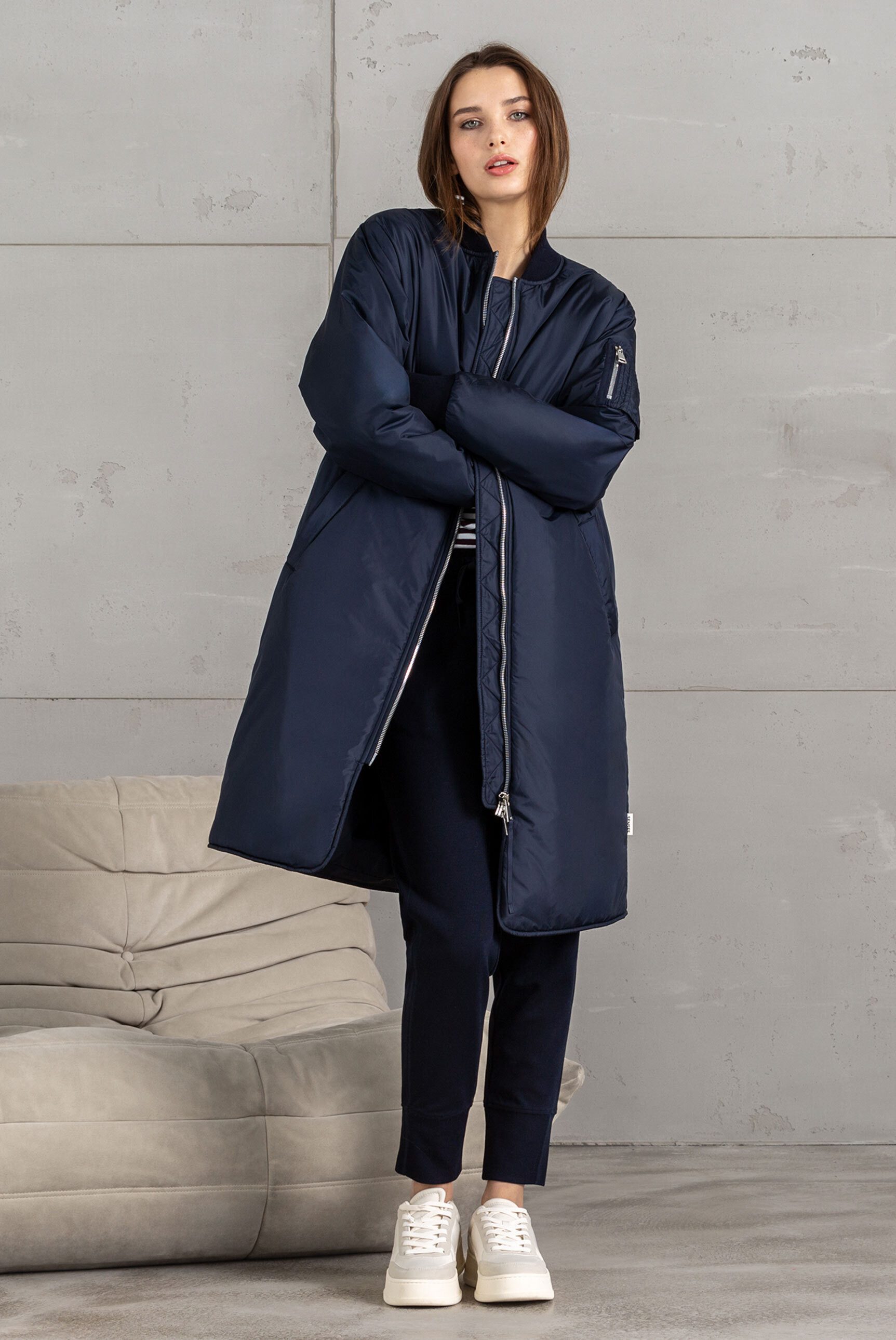 SENSES.THE LABEL Langjacke mit Two-Way-Zipper