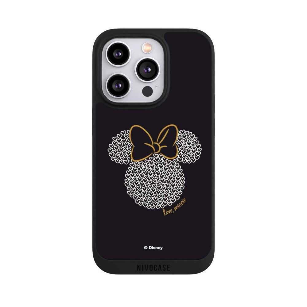 NIVOCASE Handyhülle Minnie Mouse Disney Muster Minnie Black and White, Apple iPhone 14 Pro Handyhülle Hülle NIVOpure Case Schwarz