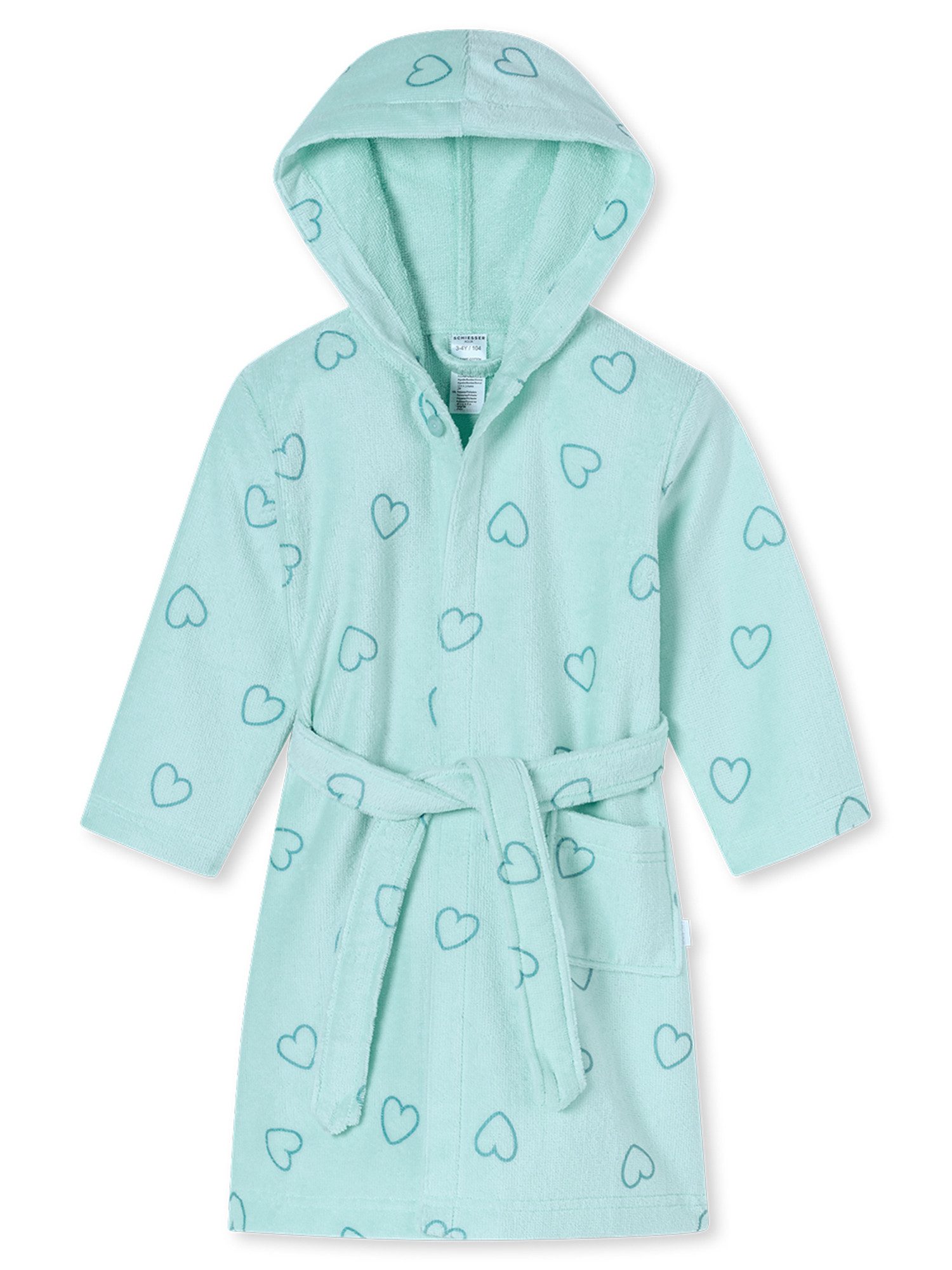 Schiesser Bademantel Aqua Kids Girl, Bade-mantel sauna Morgen-mantel